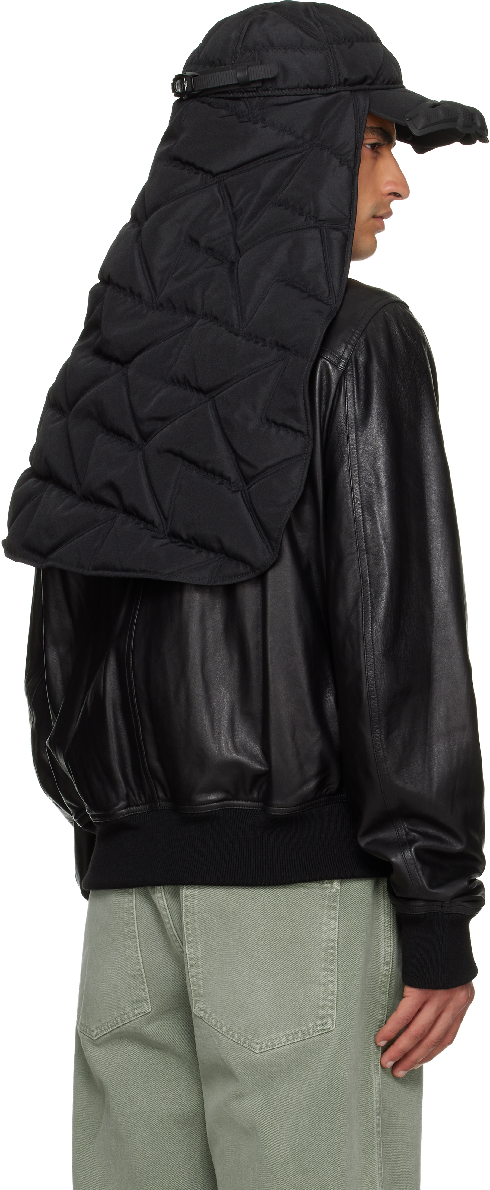 Innerraum Black Object C11 Puffer Scarf Cap In Black