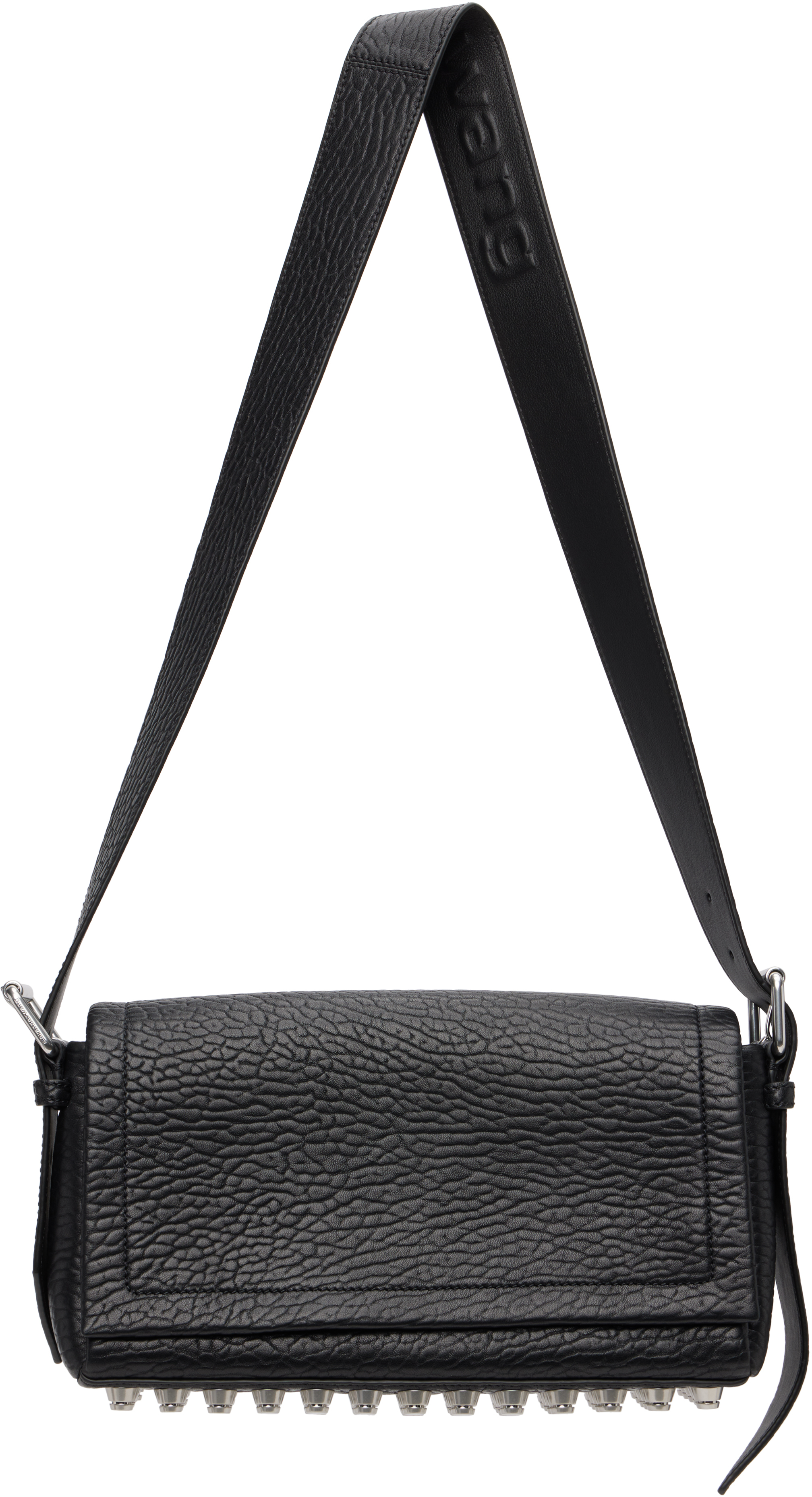 Alexander Wang Black Medium Ricco Flap Bag In Black