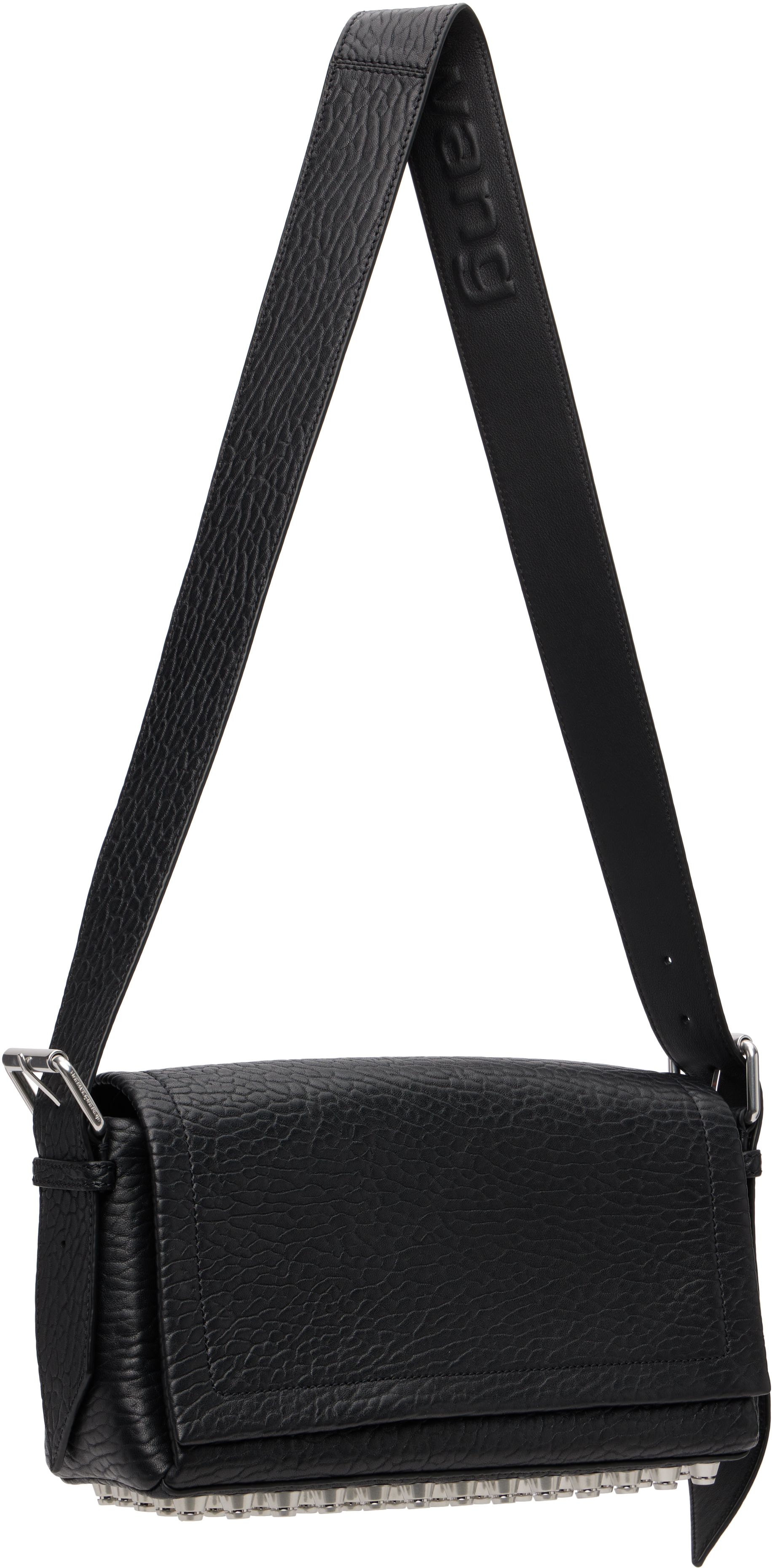 Alexander Wang Black Medium Ricco Flap Bag In Black