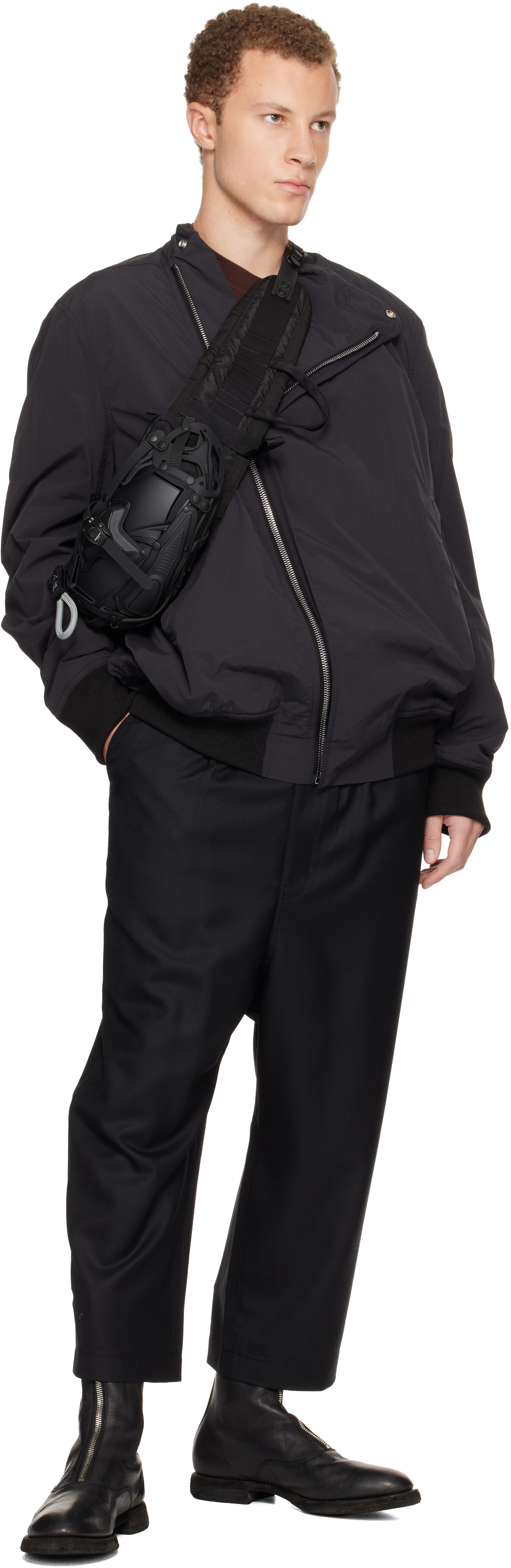 Innerraum Black Matt Object I30 Crossbody Bag In Black