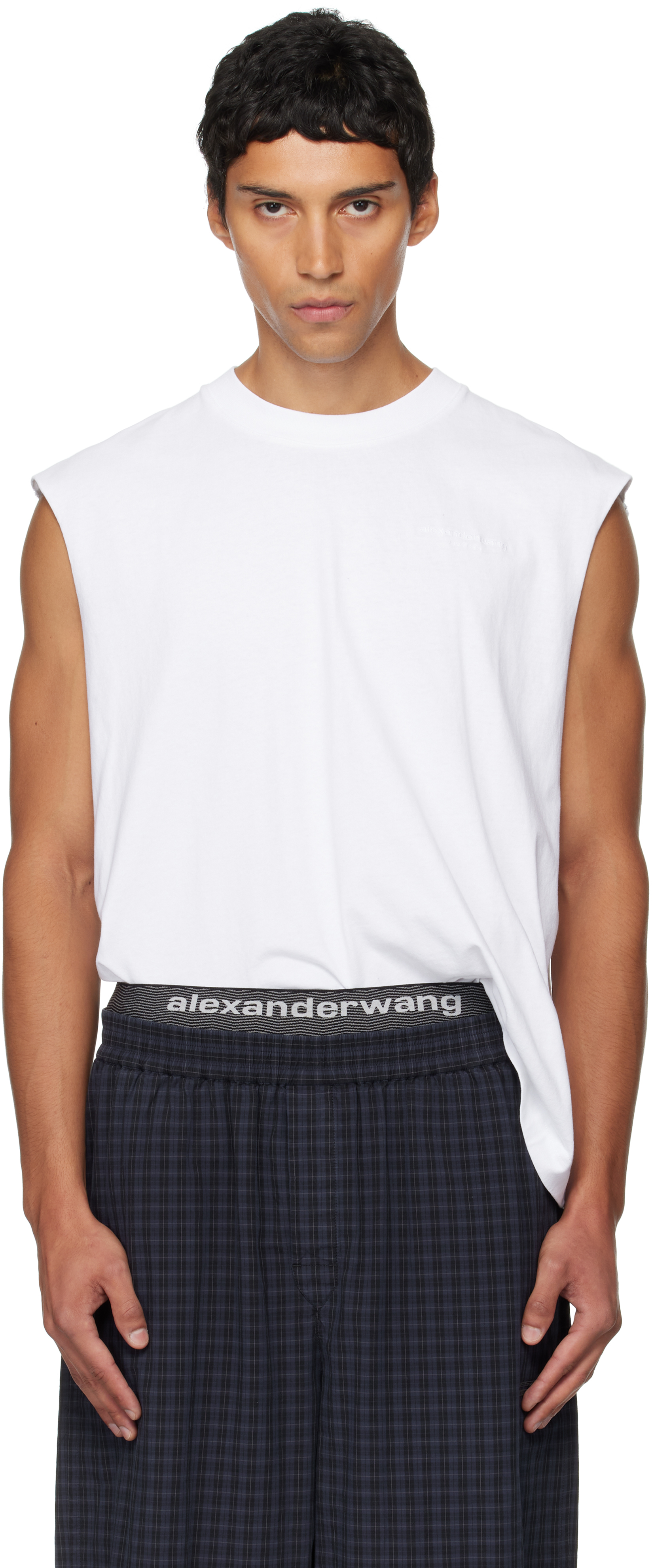 White Muscle Tank Top by Alexander Wang on Sale