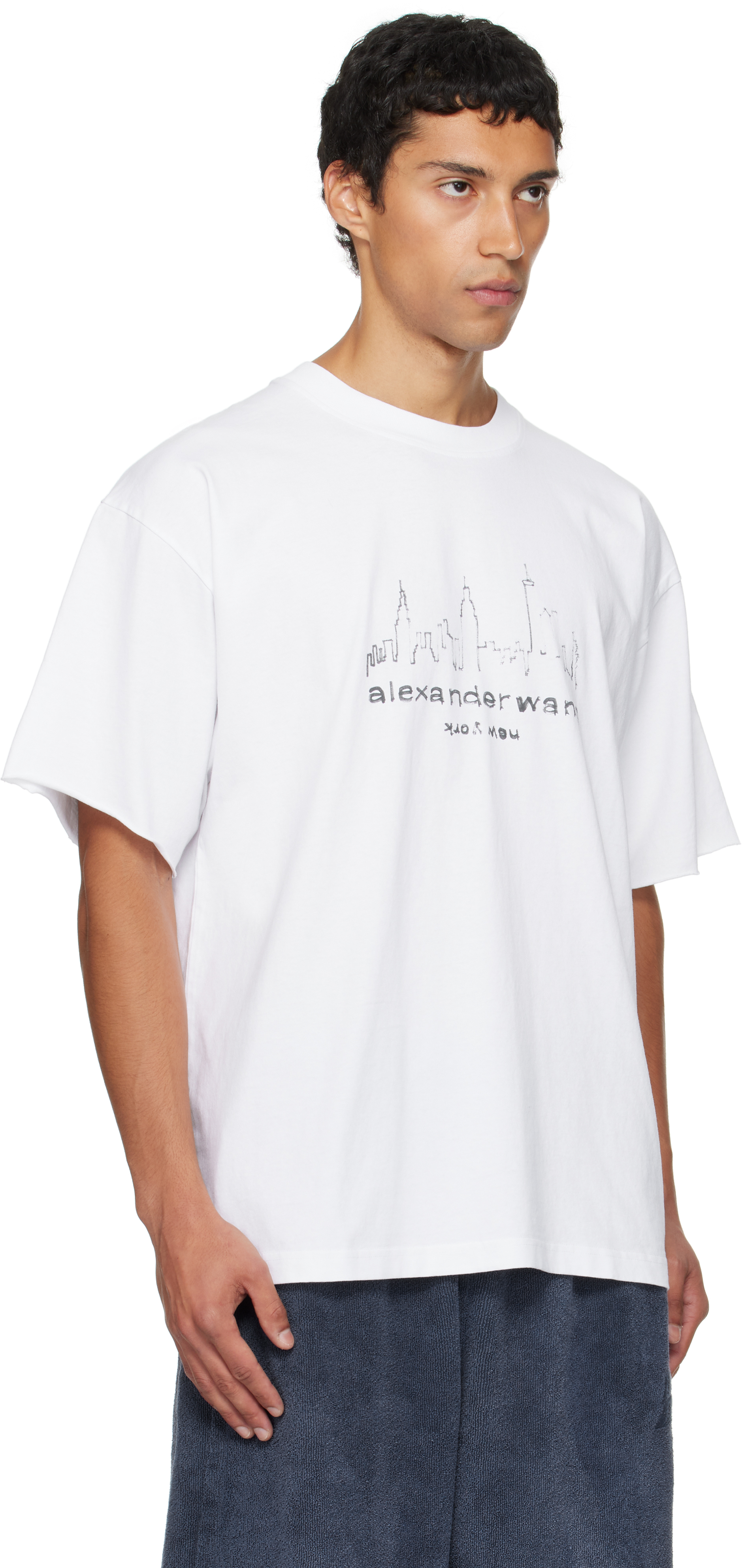 Alexander Wang White Graphic Short Sleeve T-shirt In White