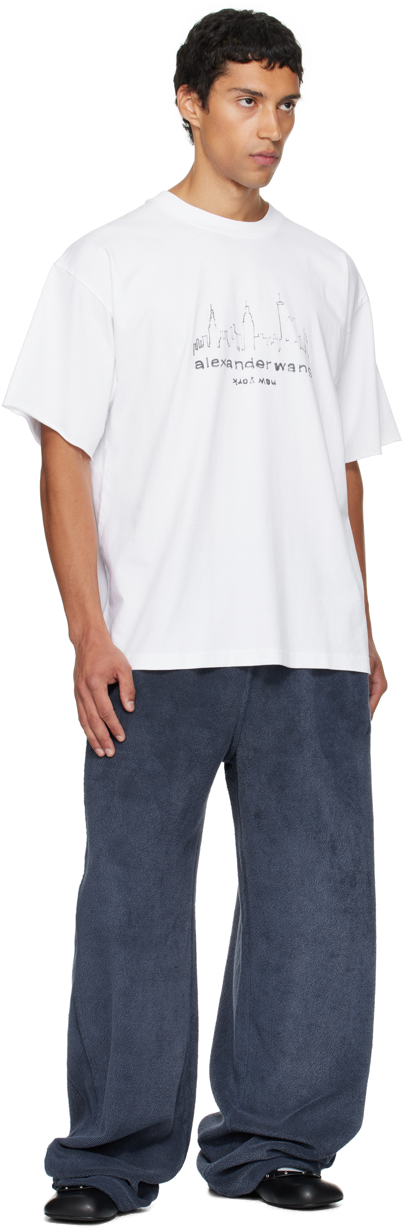 Alexander Wang White Graphic Short Sleeve T-shirt In White