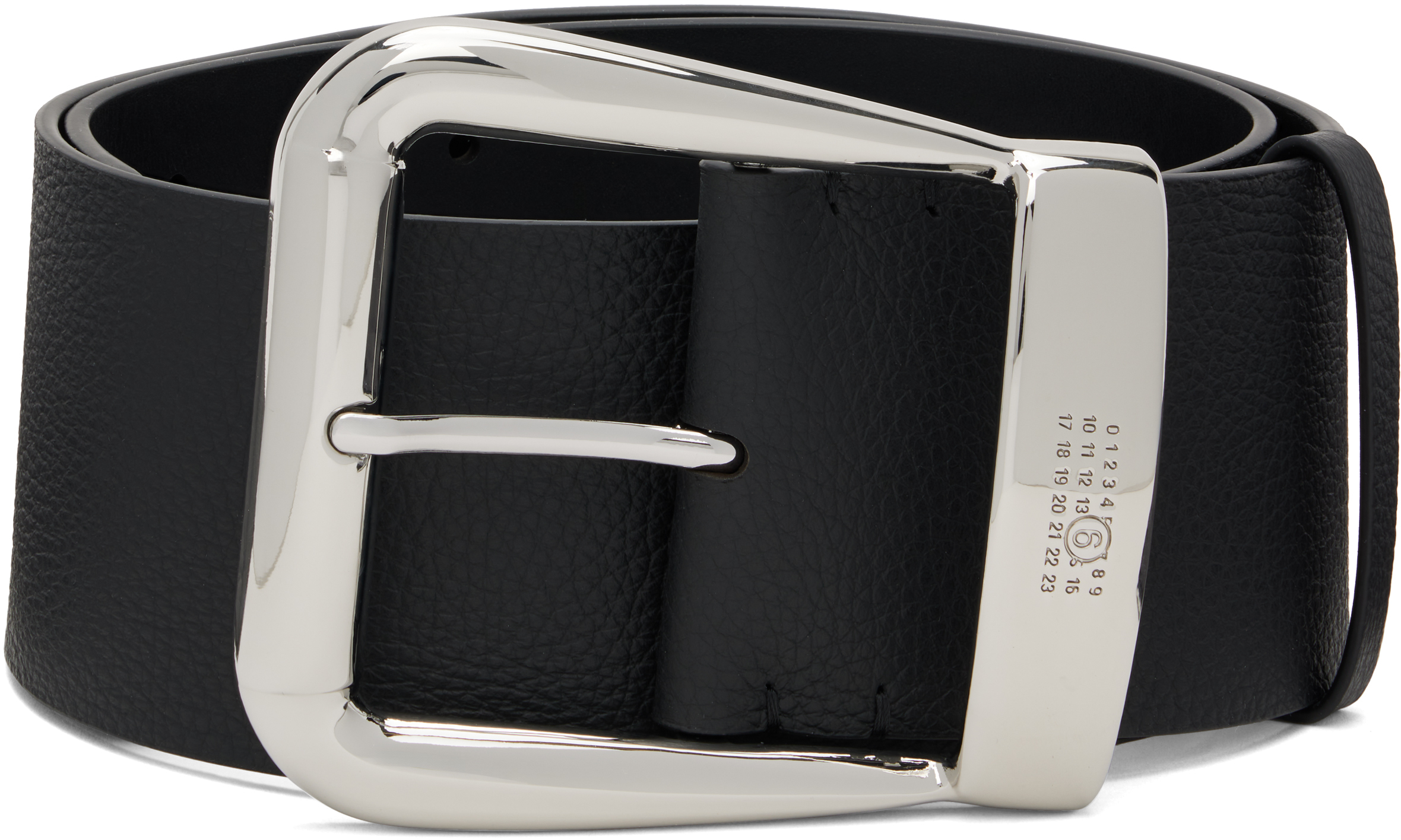 MM6 Maison Margiela: Black Leather Belt | SSENSE