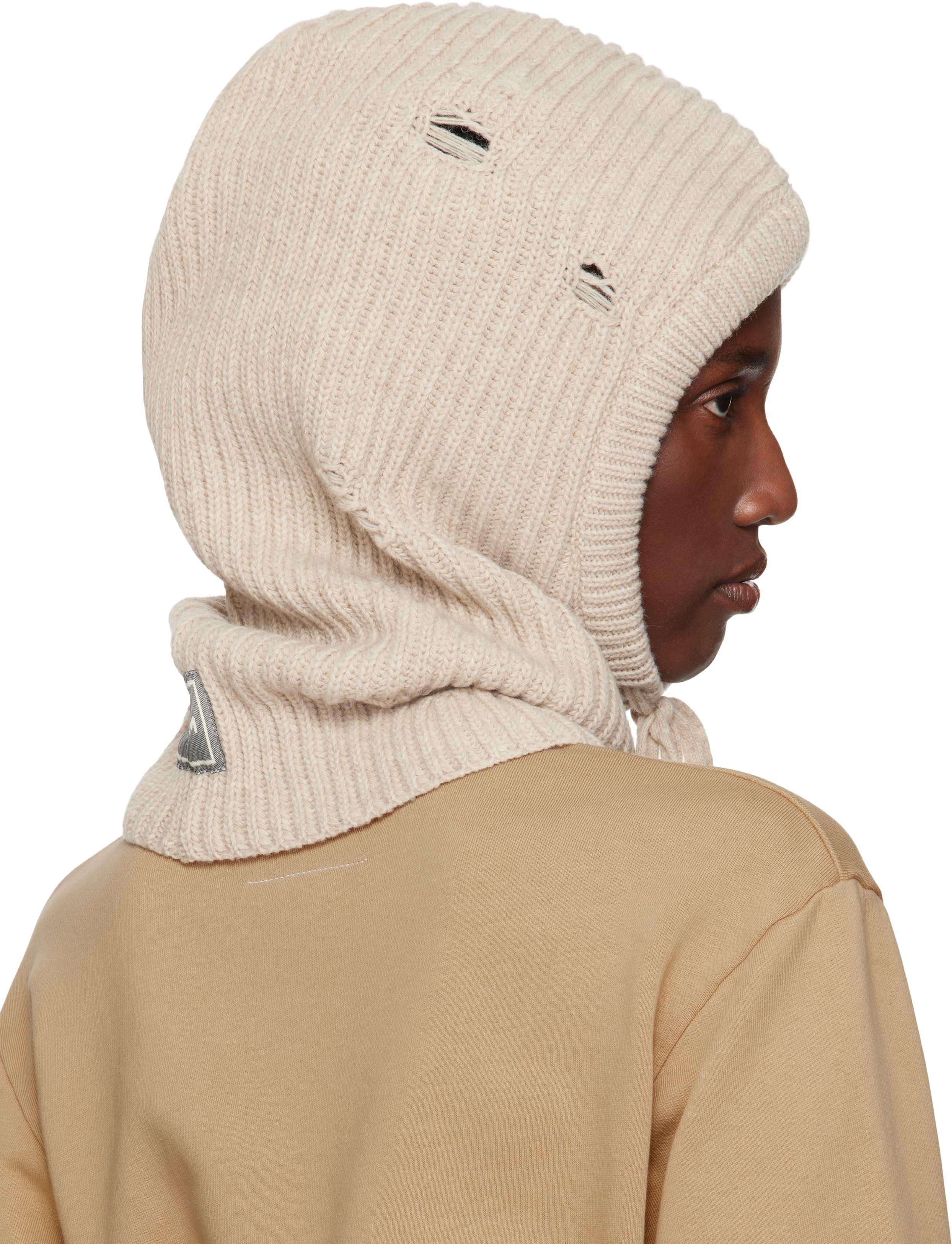 Mm6 Maison Margiela Beige Wool Hood In Neutral