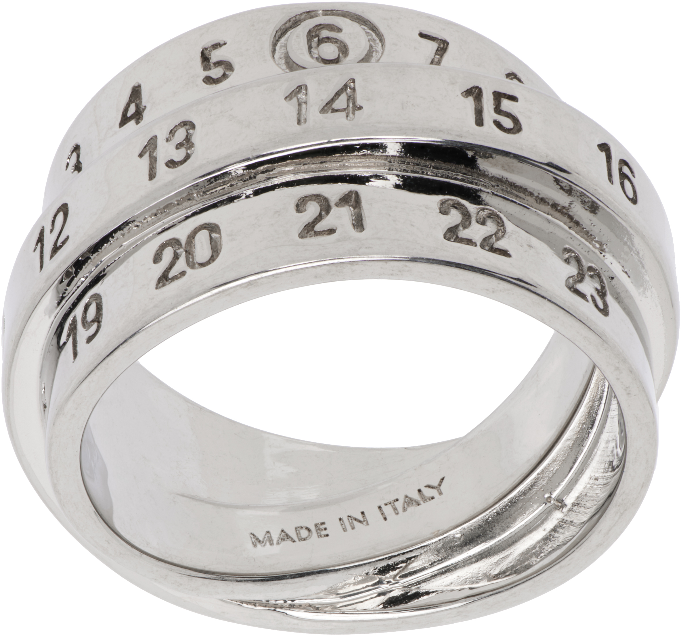 Triple Logo Numeric Signature Ring