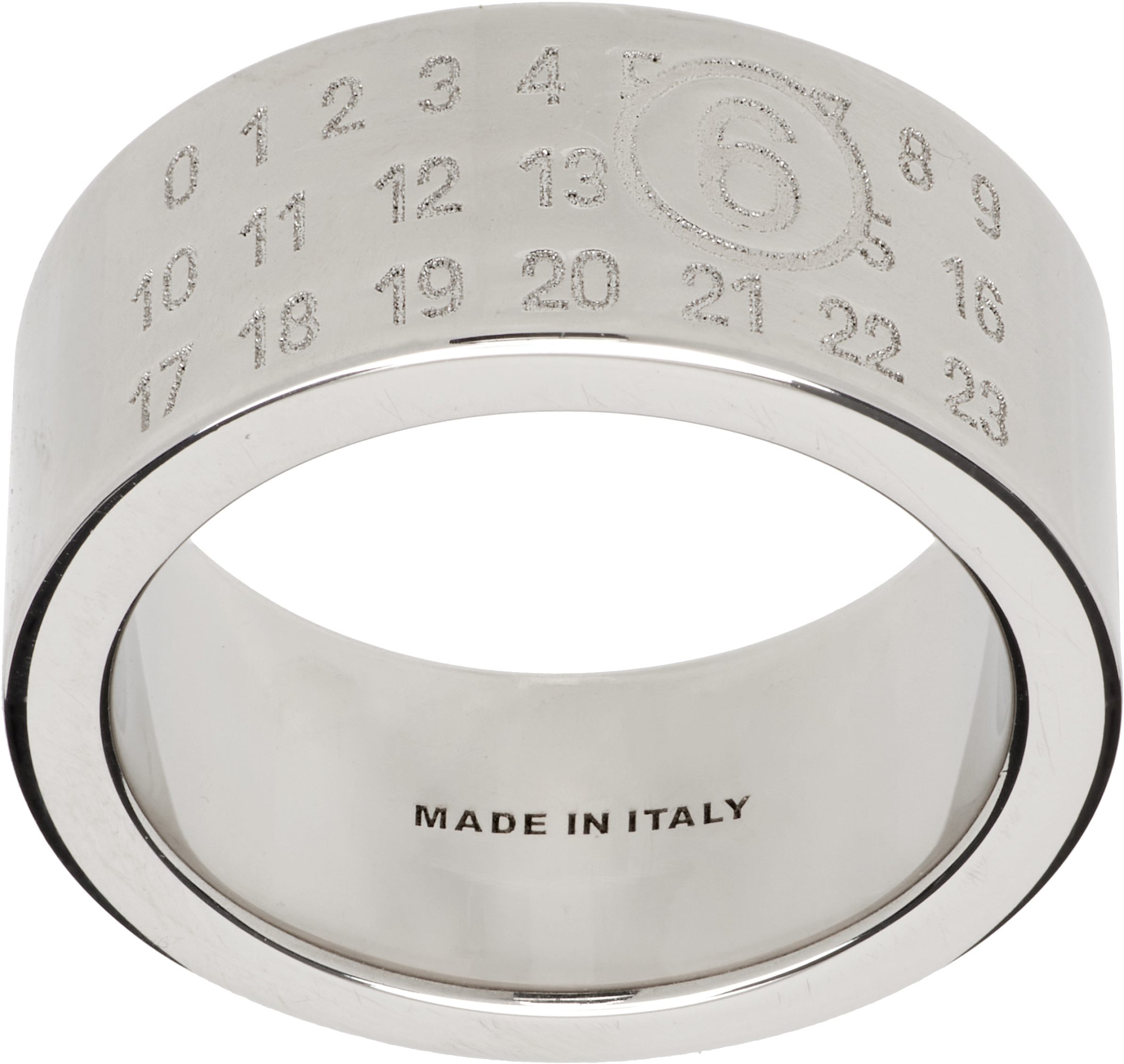 Mm6 Maison Margiela Numeric Minimal Signature Ring In Metallic