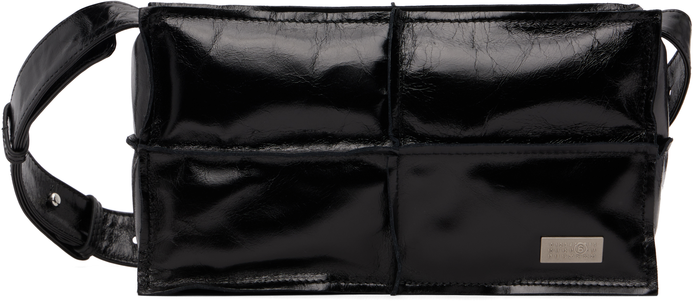 【送料&関税込】Maison Margiela Leather Bag Nude - Unisex Maison Margiela logo-patch Leather Belt Bag | Black