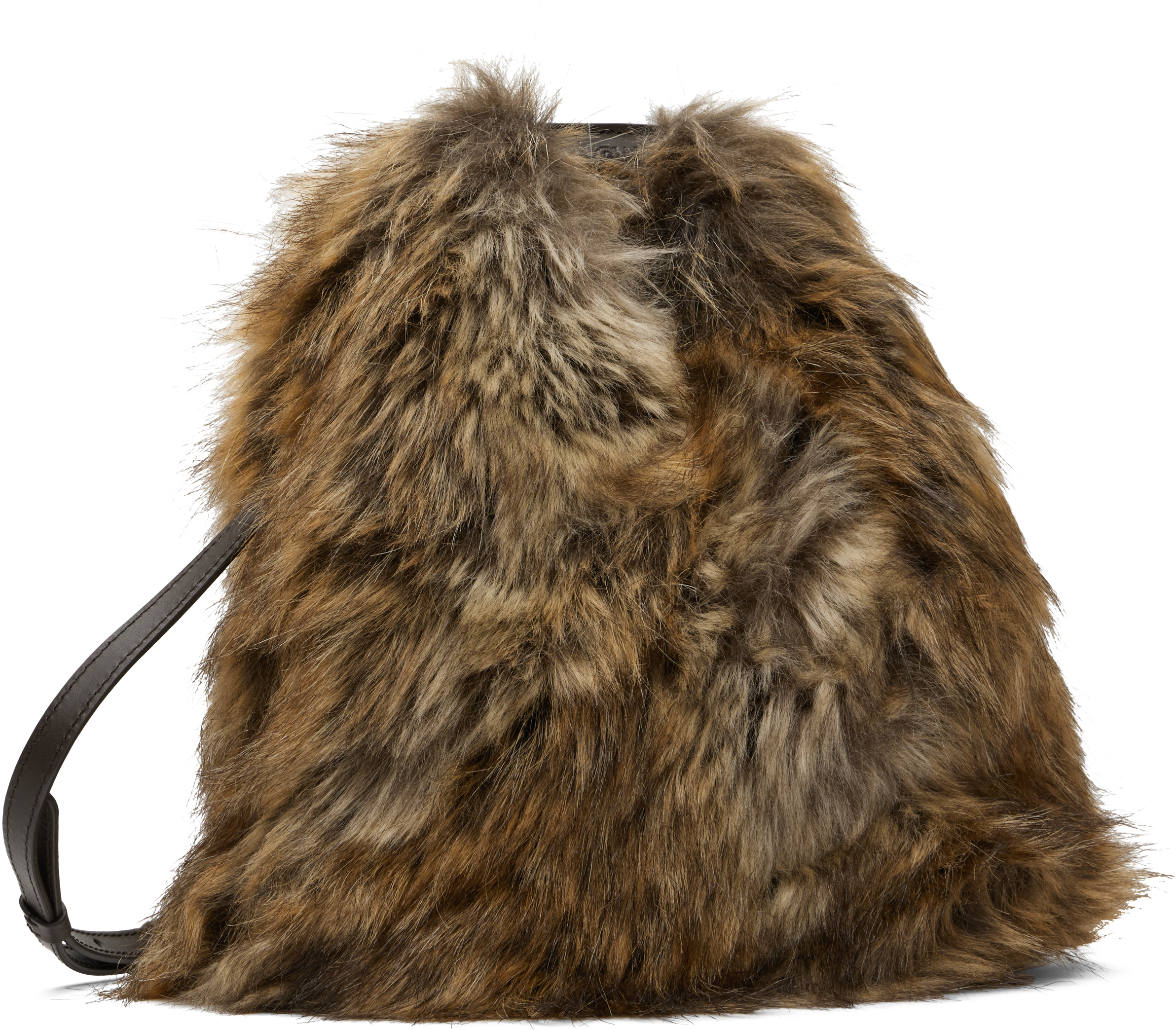 Mm6 Maison Margiela Brown & Beige Faux Fur Bag