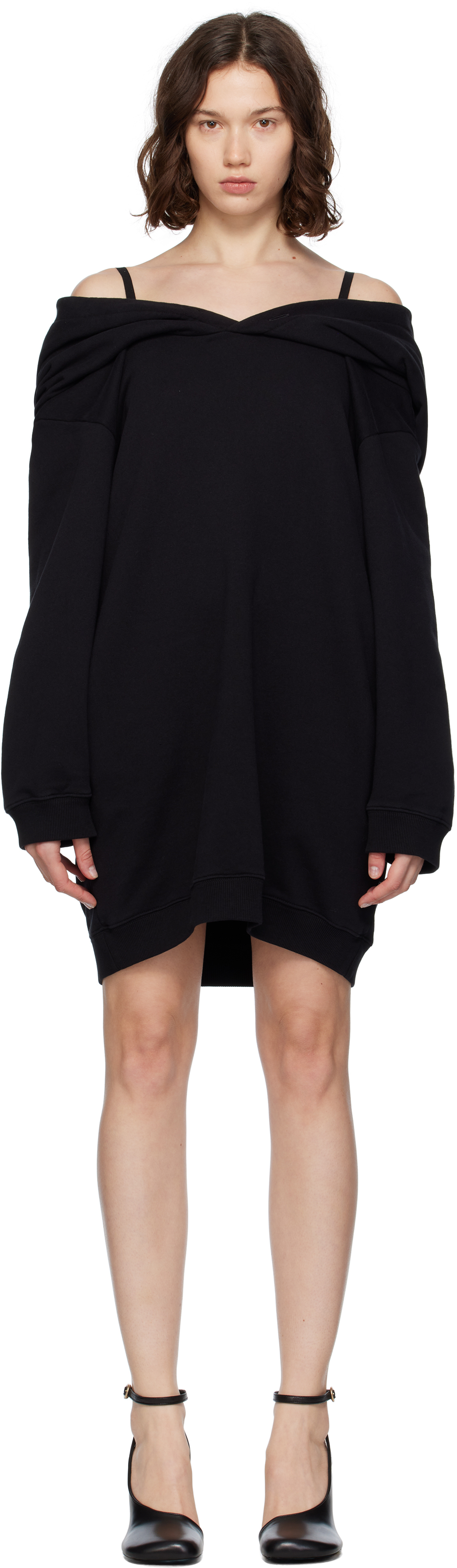 Black Sweatshirt Minidress