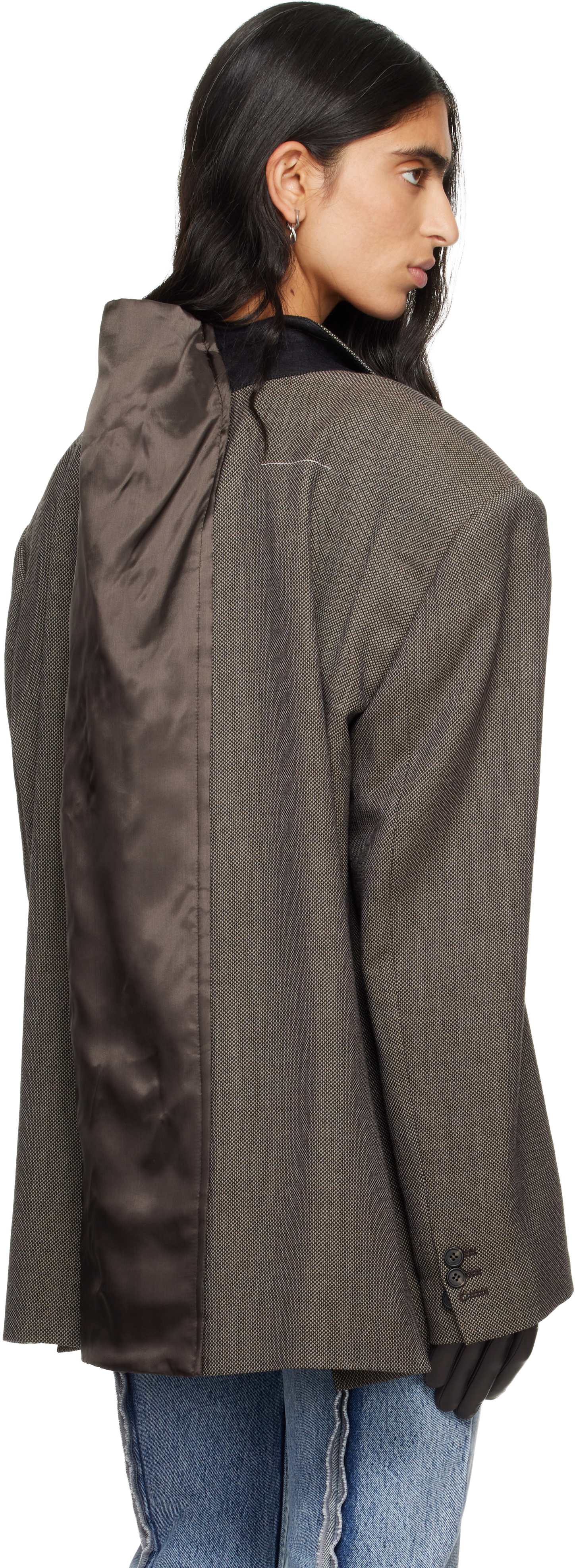 Mm6 Maison Margiela Brown Oversized Wool Blazer