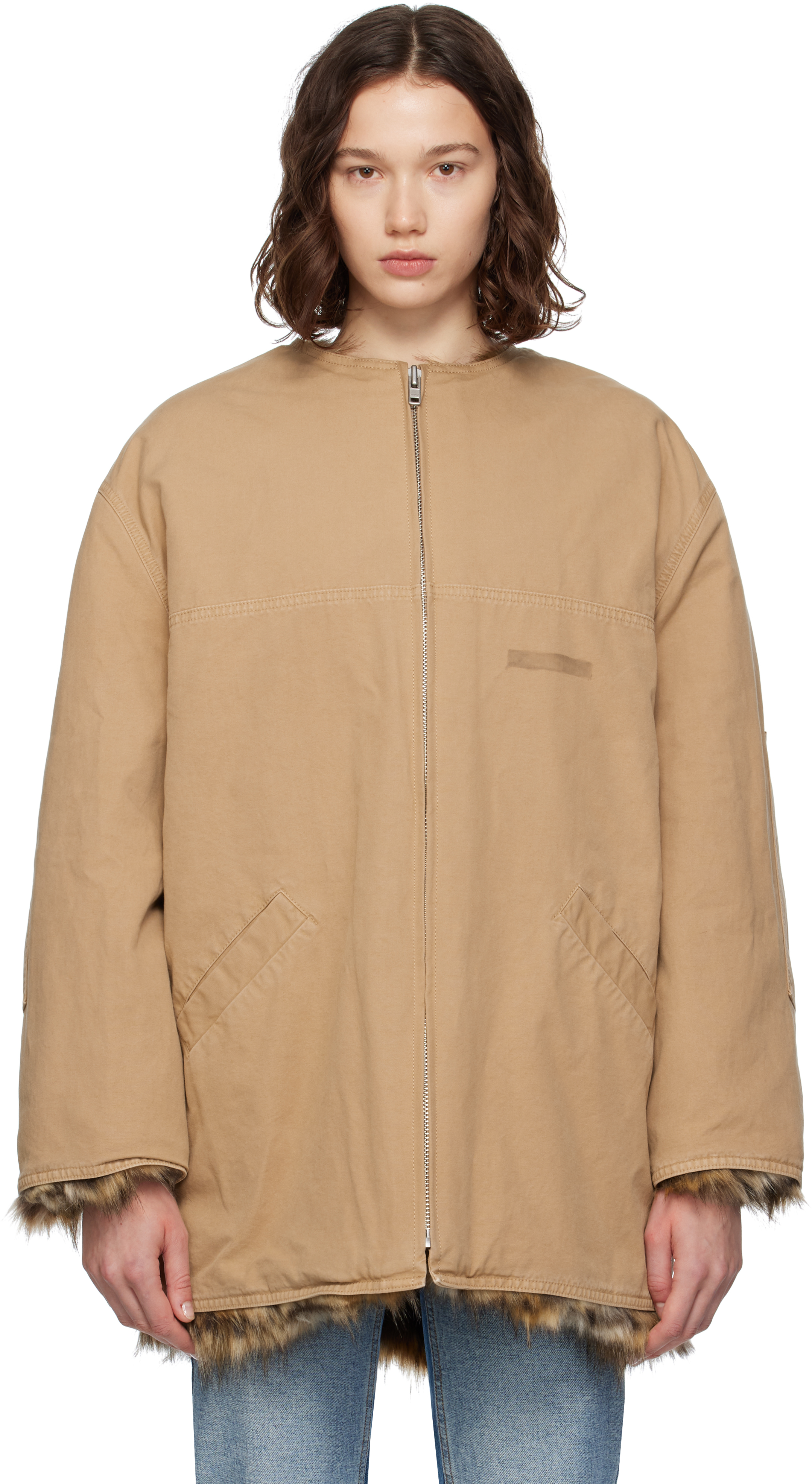 Tan Cotton Canvas Sports Jacket