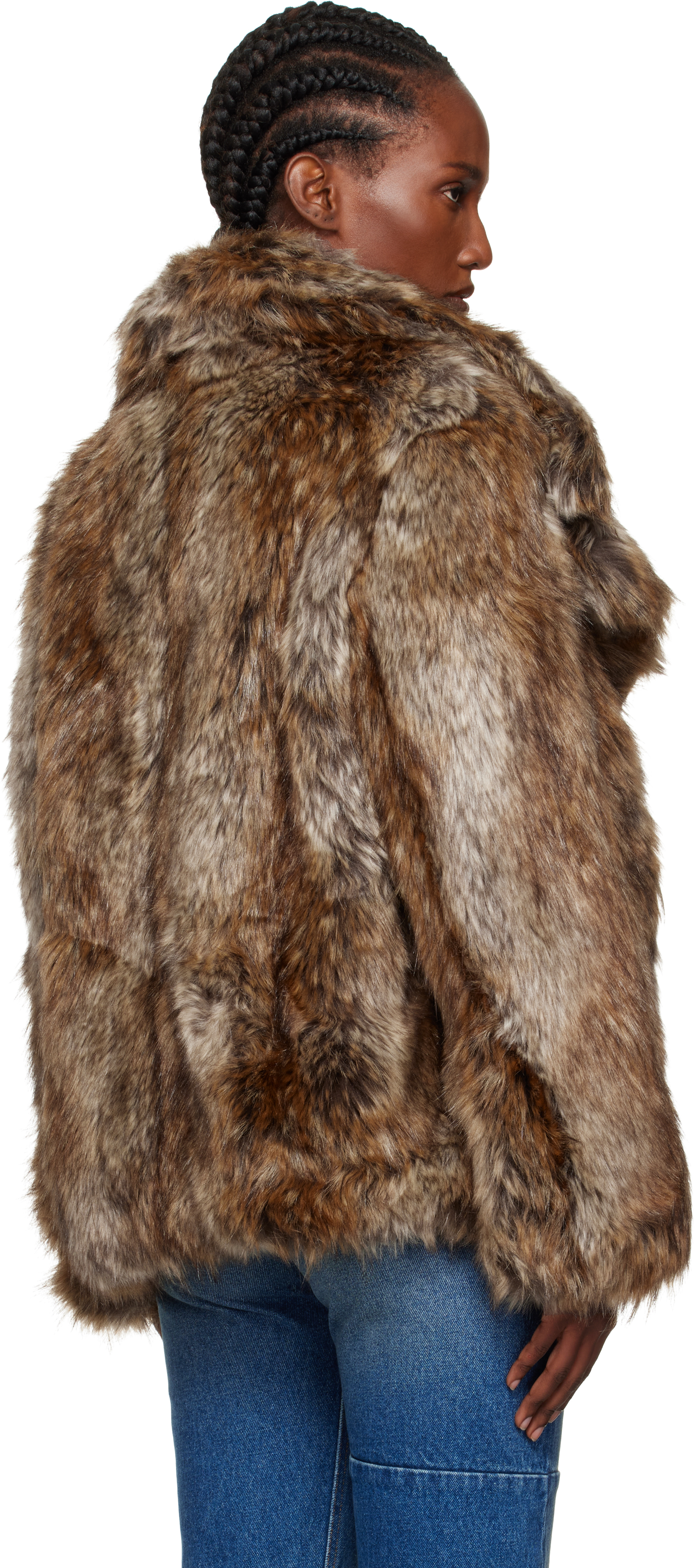 Mm6 Maison Margiela Acrylic Jacket Synthetic Fur In Brown