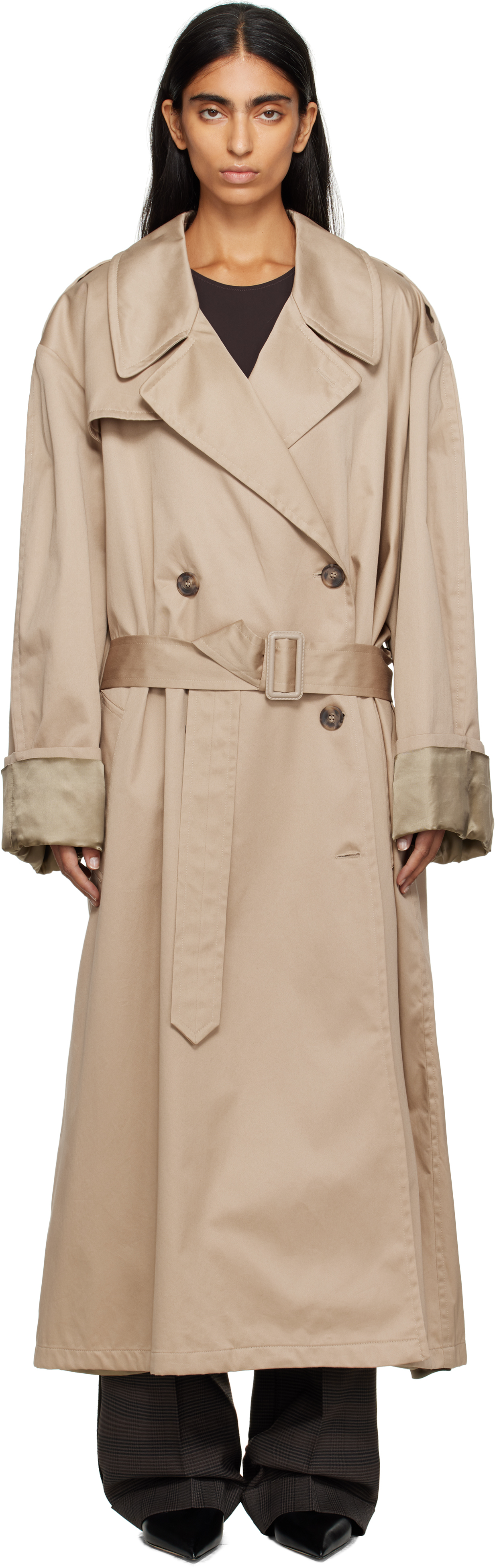 【関税込み】mm6 maison margiela Wool trench coat MM6 Maison Margiela Wool Trench Coat | Black | FARFETCH
