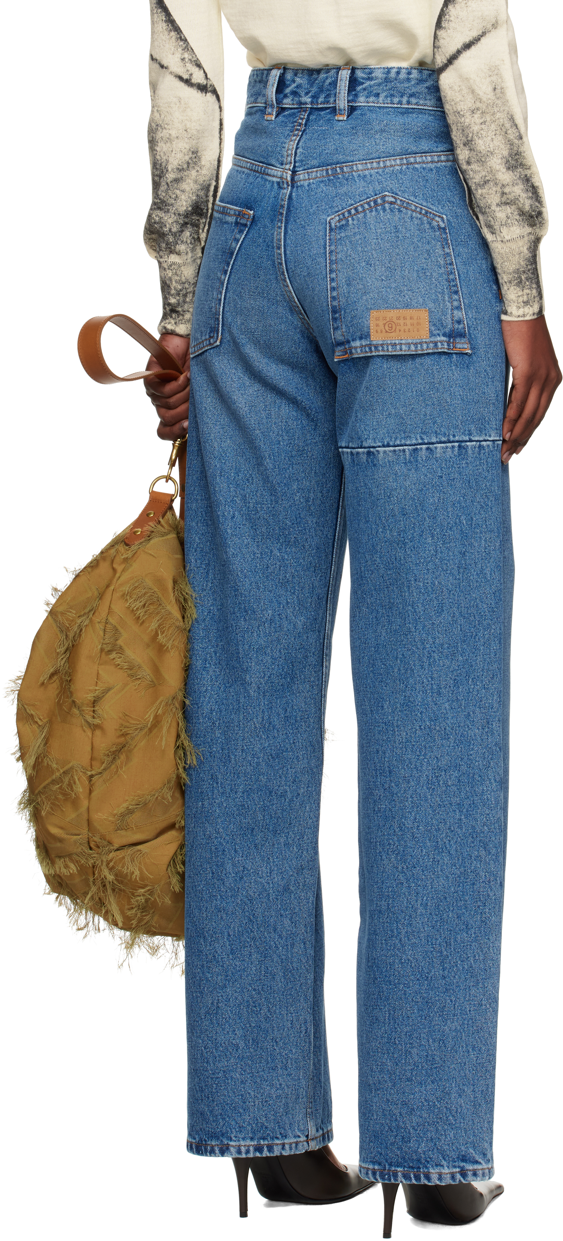 Mm6 Maison Margiela Blue Wide-leg Jeans In Blue