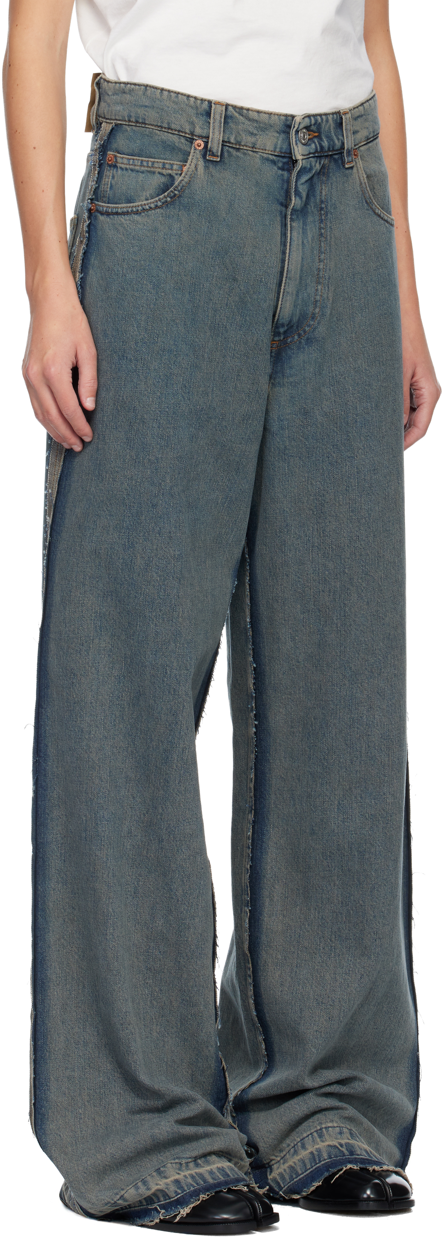 Mm6 Maison Margiela Blue Mid-weight 5 Pockets Jeans In Blue