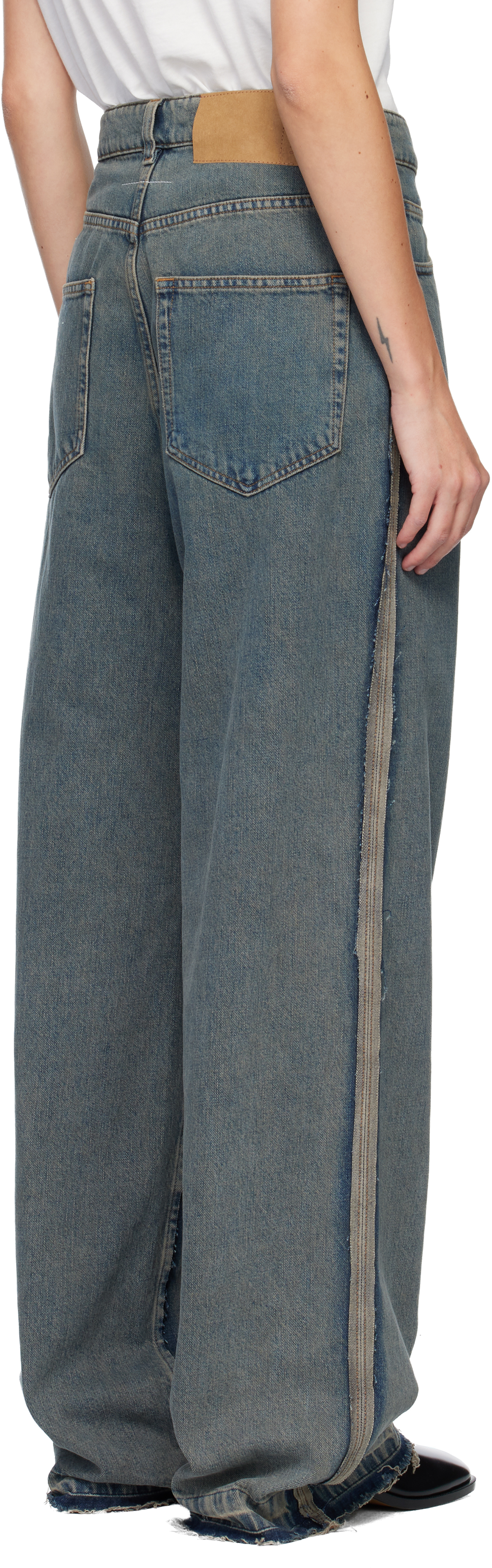 Mm6 Maison Margiela Blue Mid-weight 5 Pockets Jeans In Blue