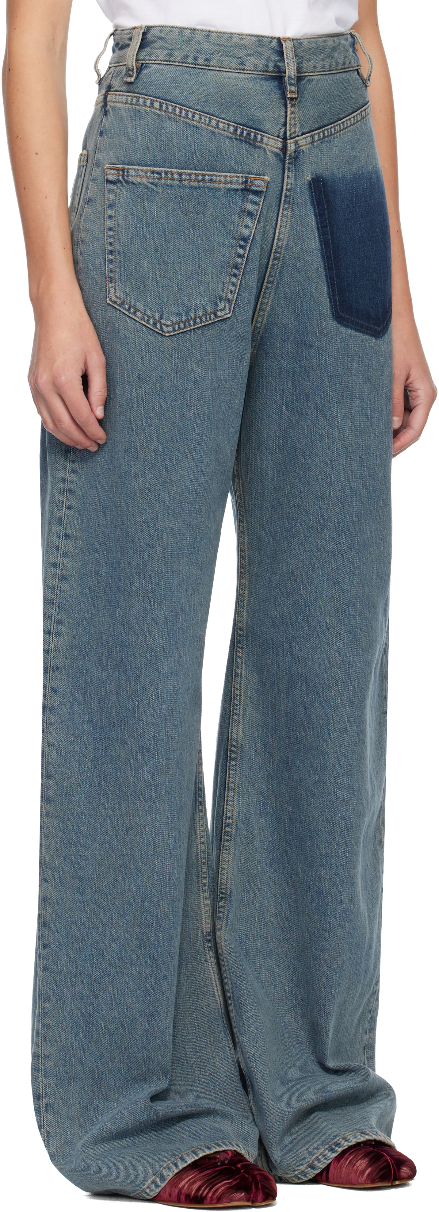 Mm6 Maison Margiela Blue Mid-weight 5 Pockets Jeans In Blue