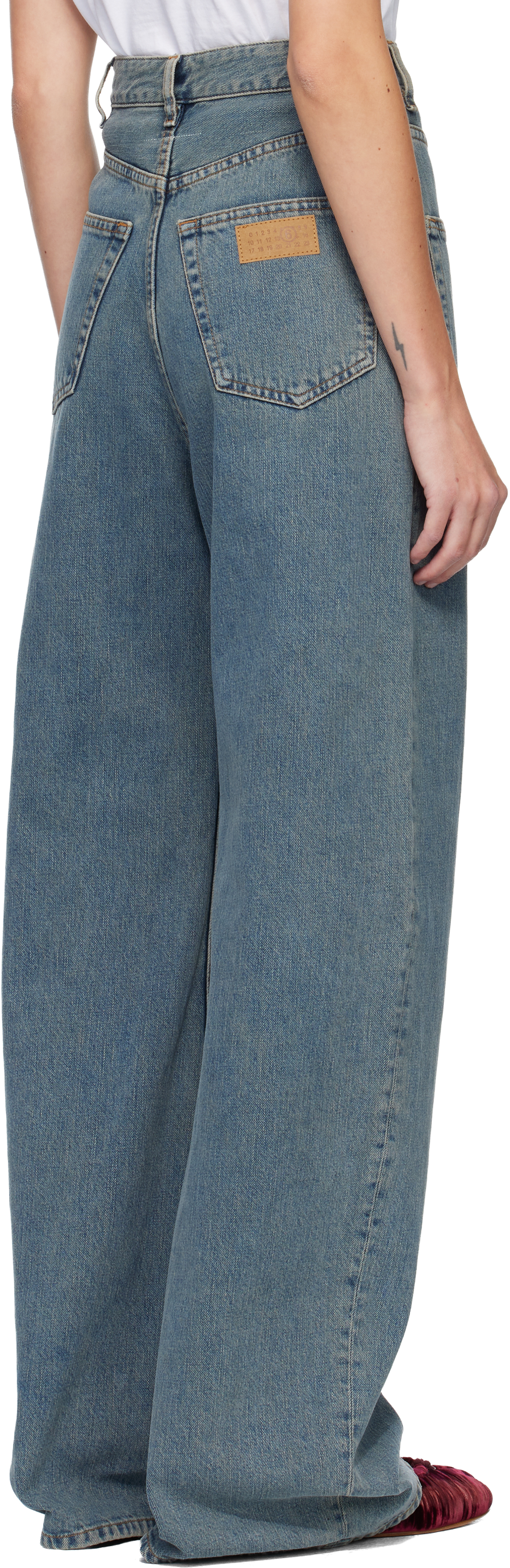 Mm6 Maison Margiela Blue Mid-weight 5 Pockets Jeans In Blue