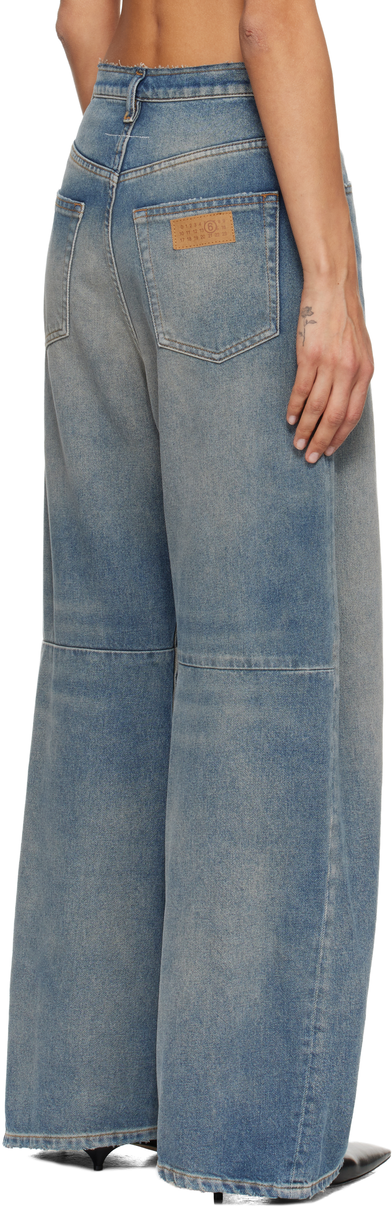 Mm6 Maison Margiela Blue Wide-leg Jeans In Blue