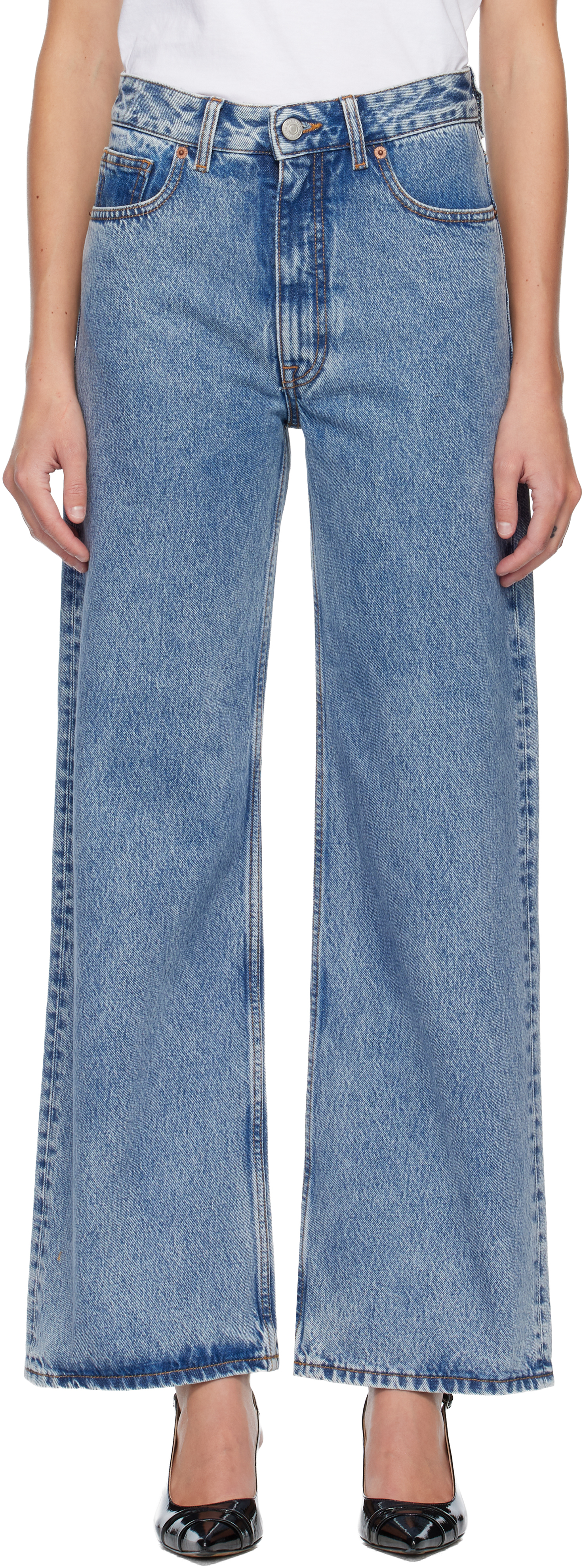 Mm6 Maison Margiela Wide-leg Jeans In Blue