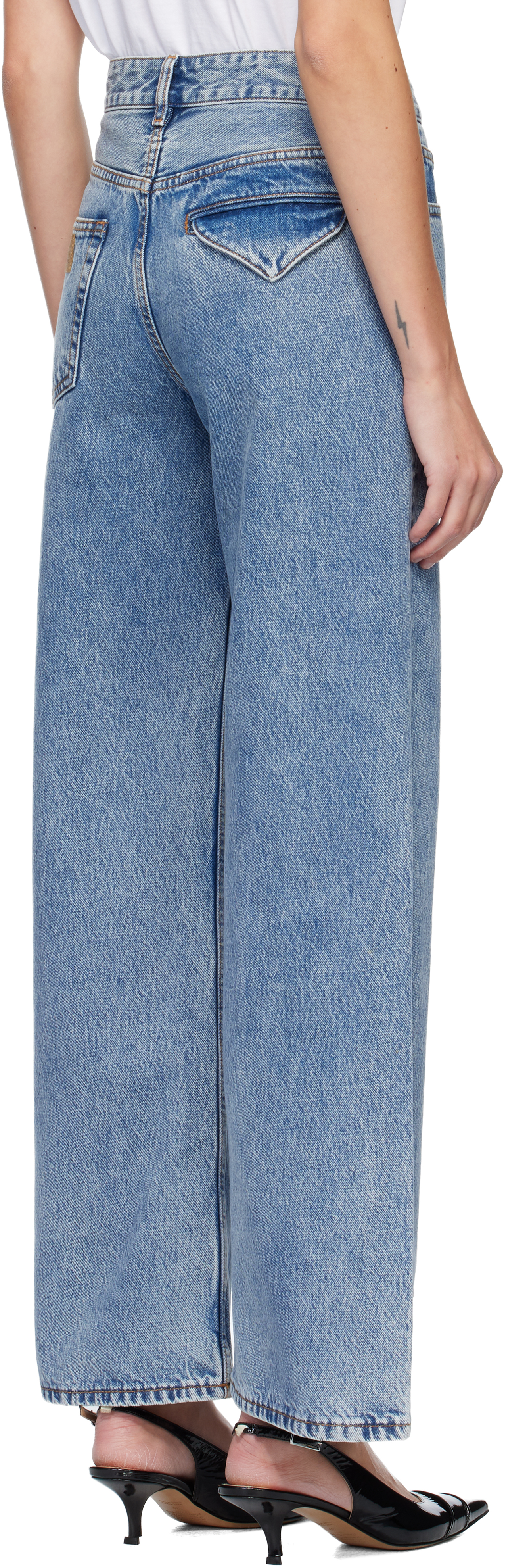 Mm6 Maison Margiela Wide-leg Jeans In Blue