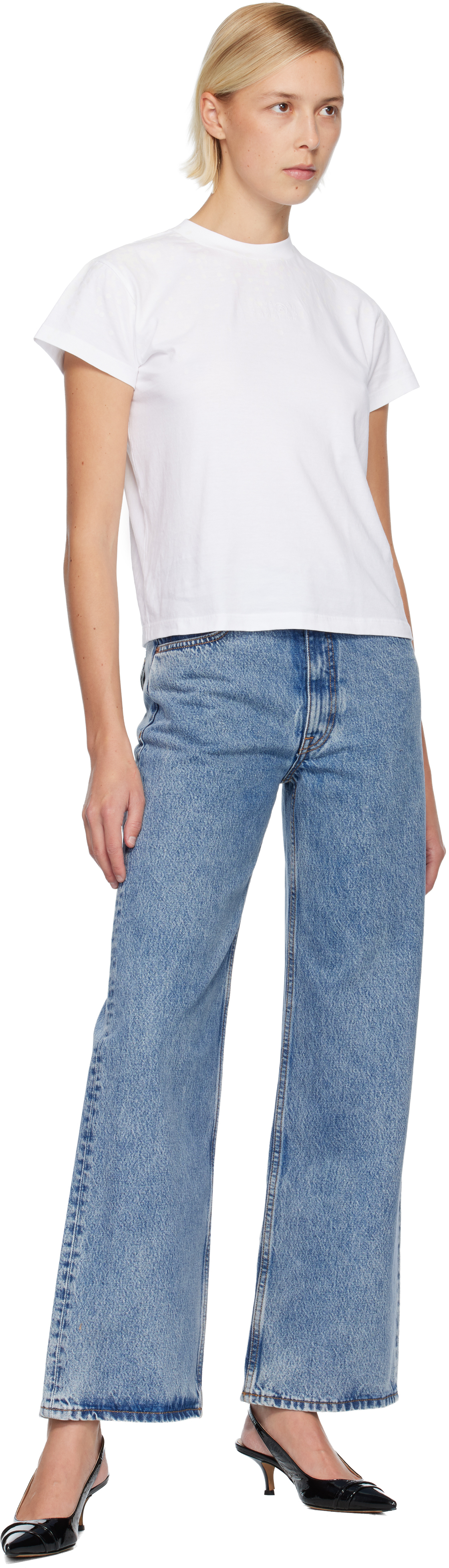 Mm6 Maison Margiela Wide-leg Jeans In Blue