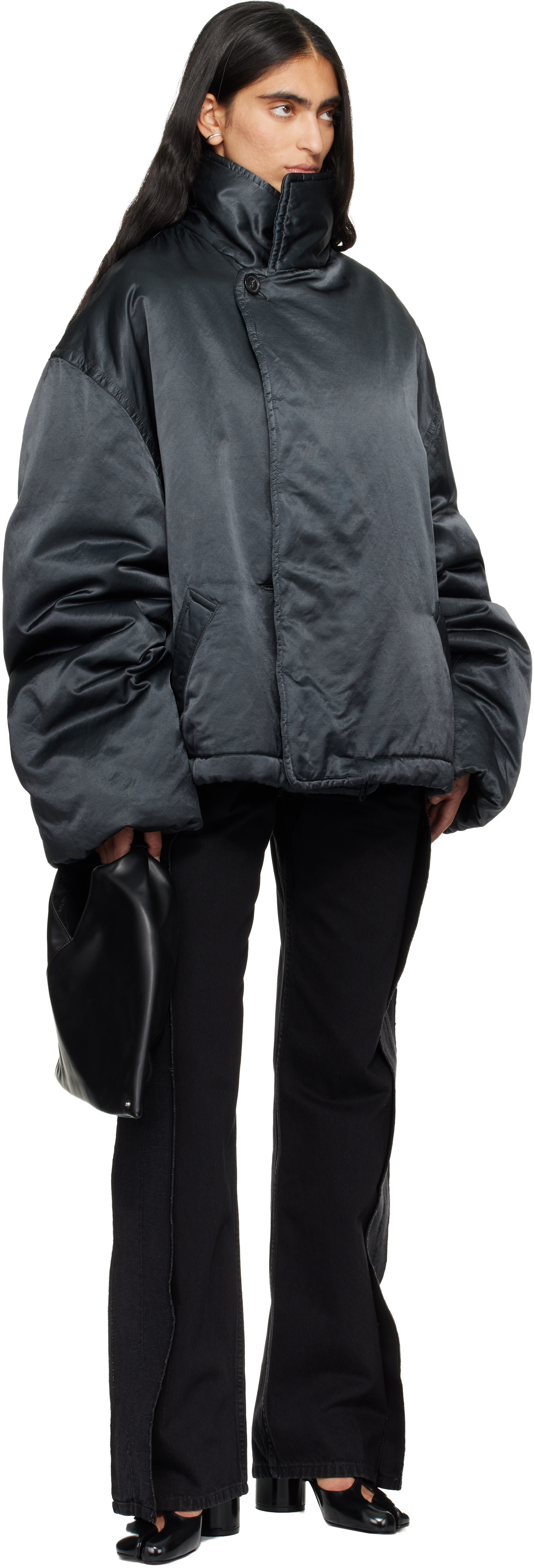 Mm6 Maison Margiela Black Straight-leg Jeans In Multi