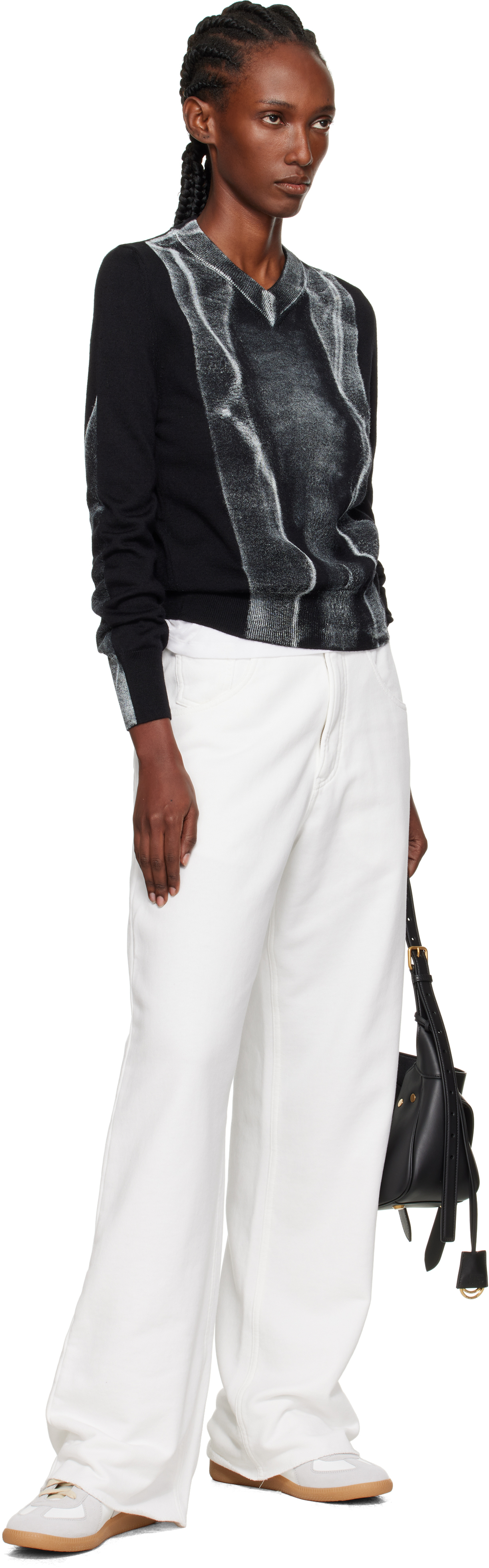 Mm6 Maison Margiela Off-white Brushed Sweat Jersey Trousers In White