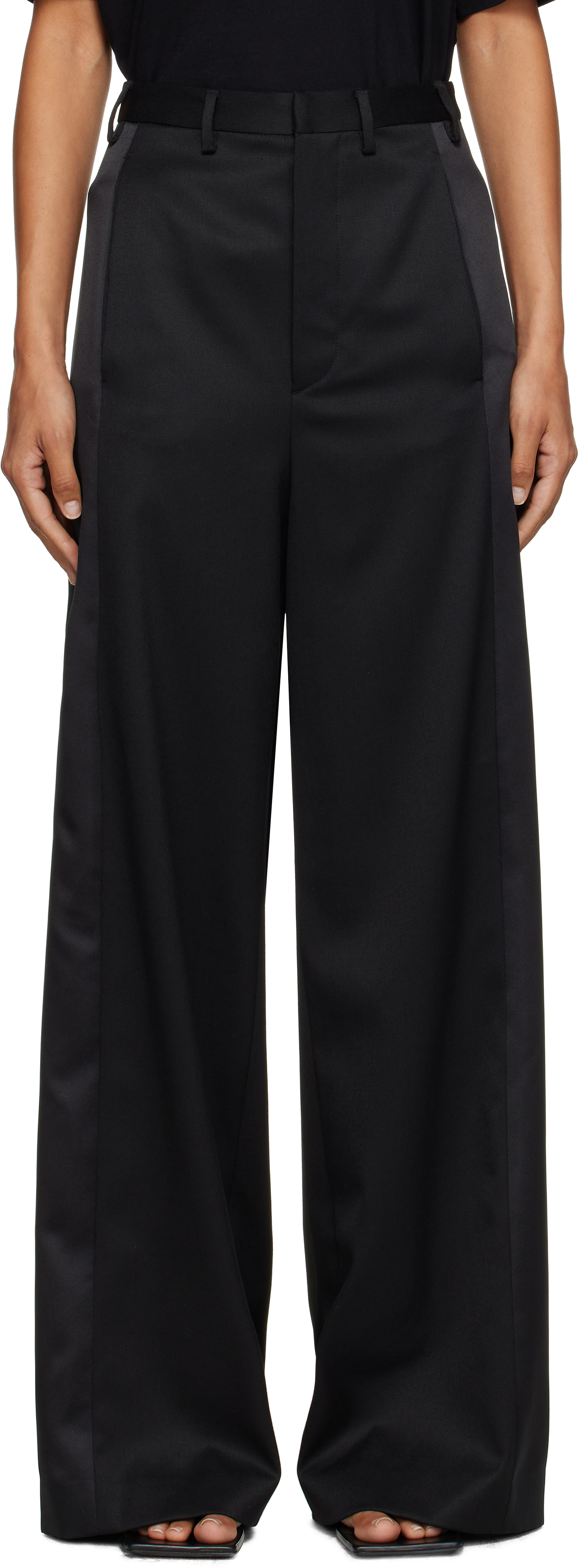 Black Tailored Wool Trousers