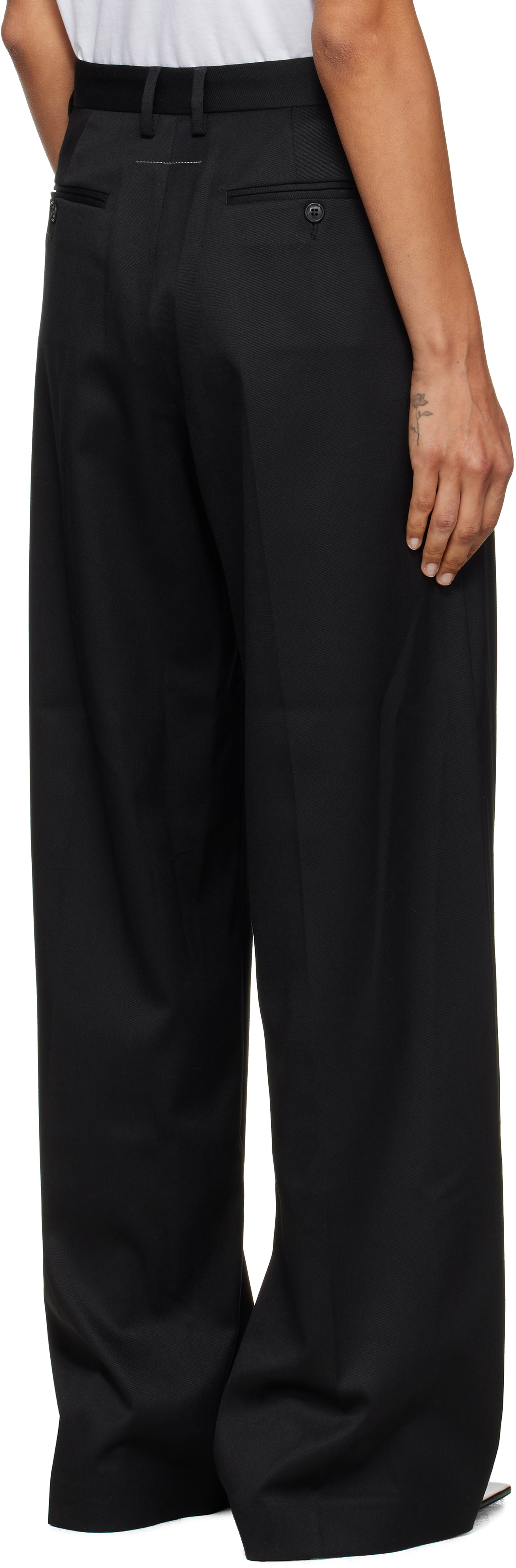 Mm6 Maison Margiela Black Tailored Trousers In Black