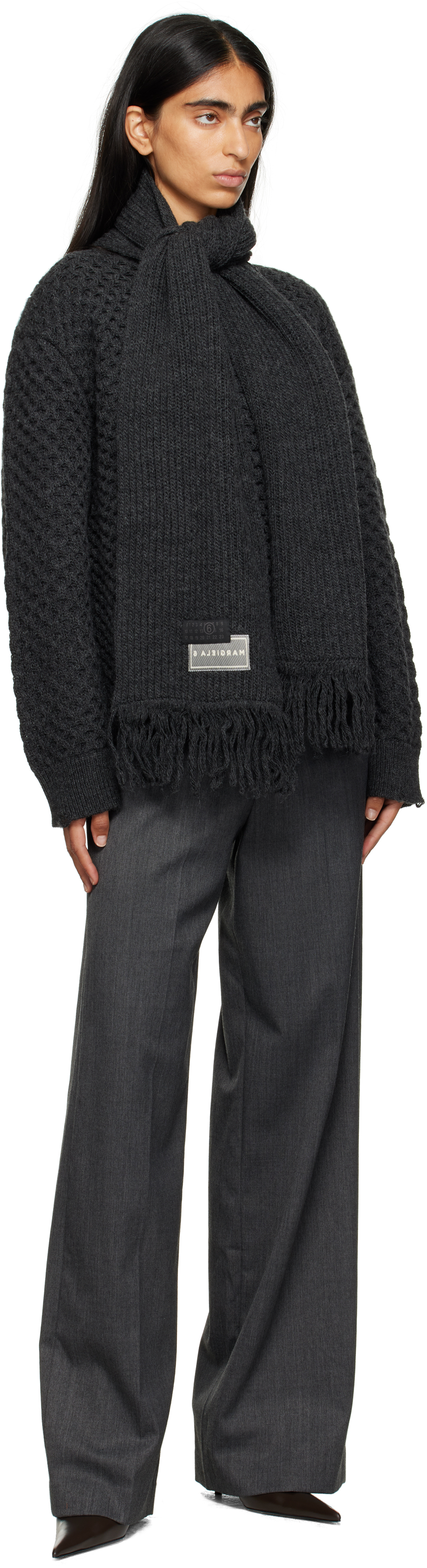 Mm6 Maison Margiela Tailored Back-to-front Pants In Gray