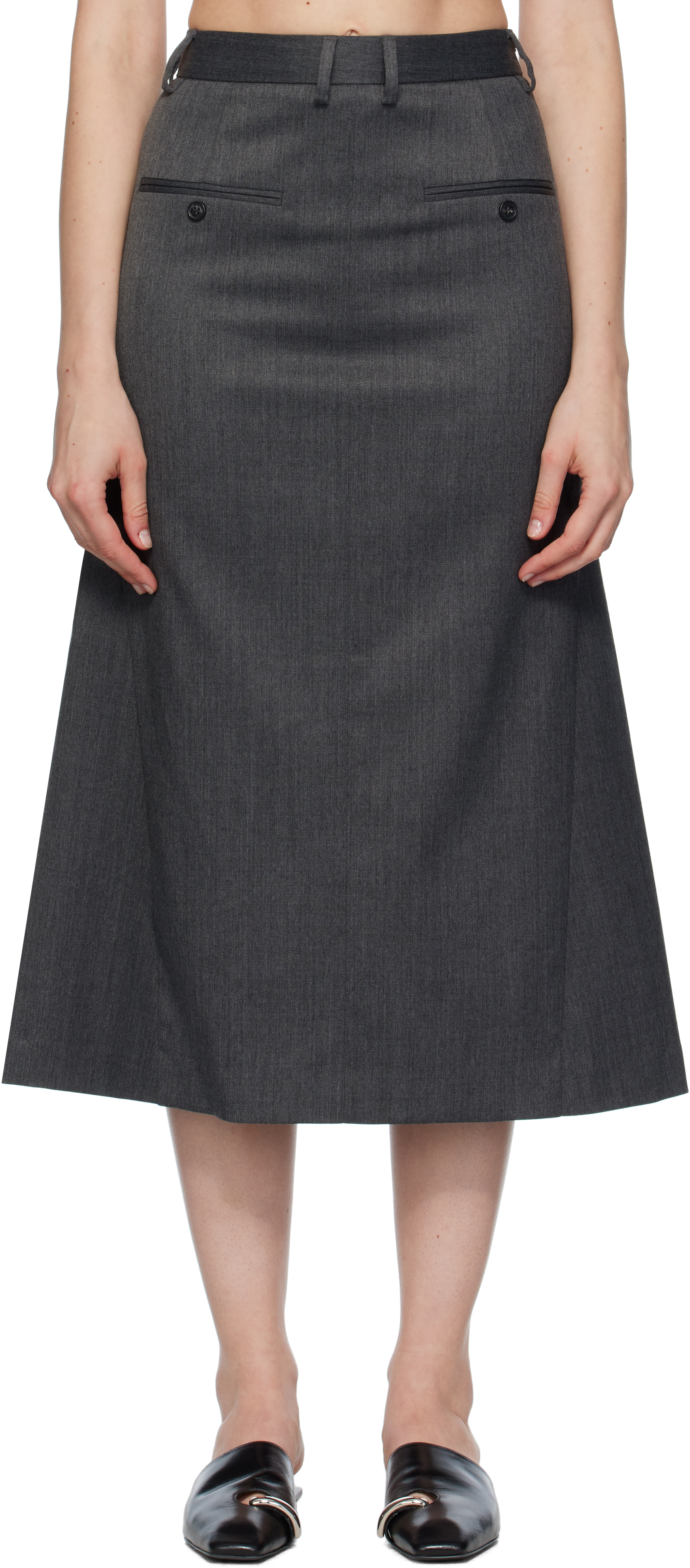 MM6 エムエムシックス ミニスカート 40(M位) 2122625Y0034 mm6-maison-margiela-gray-