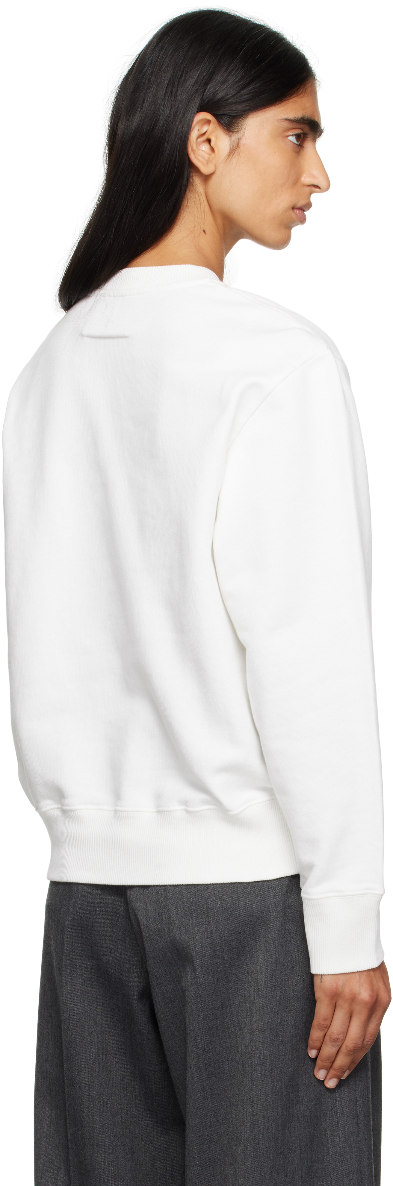 Mm6 Maison Margiela Off-white Logo Patch Sweatshirt In White