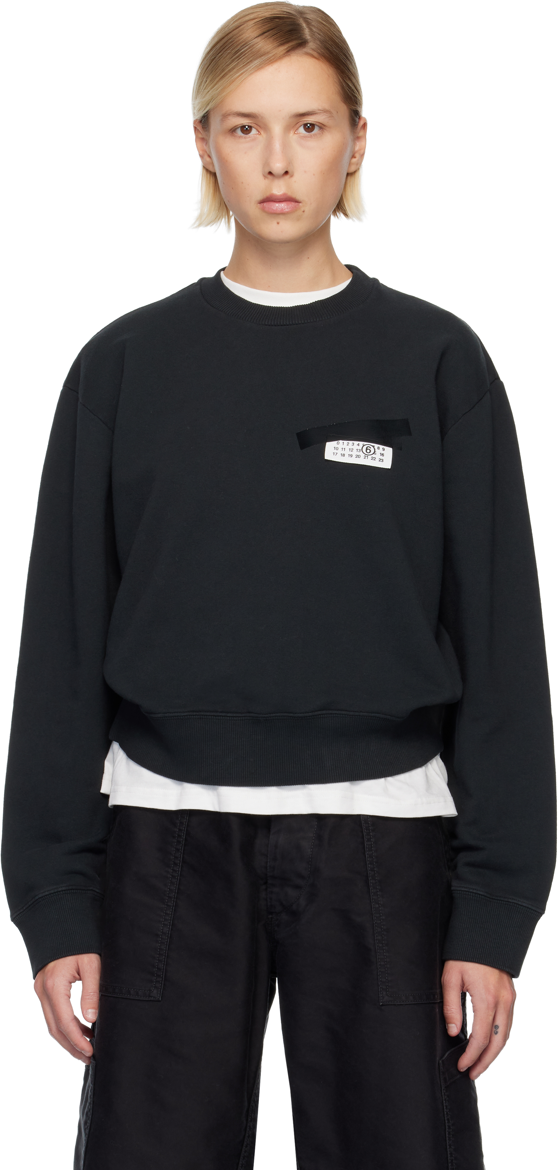 Mm6 Maison Margiela Numeric Signature Mm6 Sweatshirt In Black