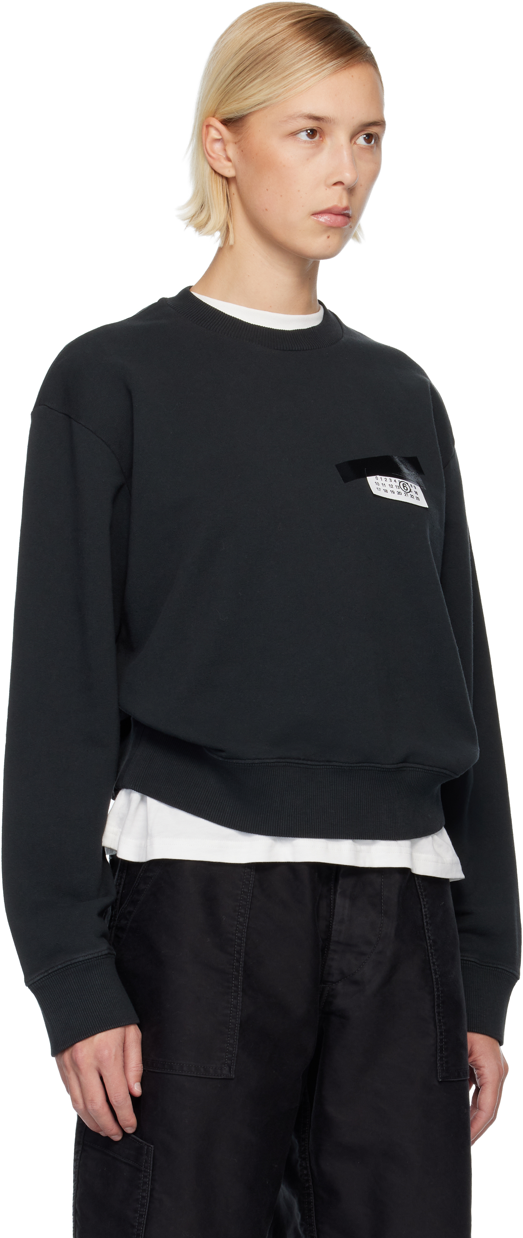Mm6 Maison Margiela Numeric Signature Mm6 Sweatshirt In Black
