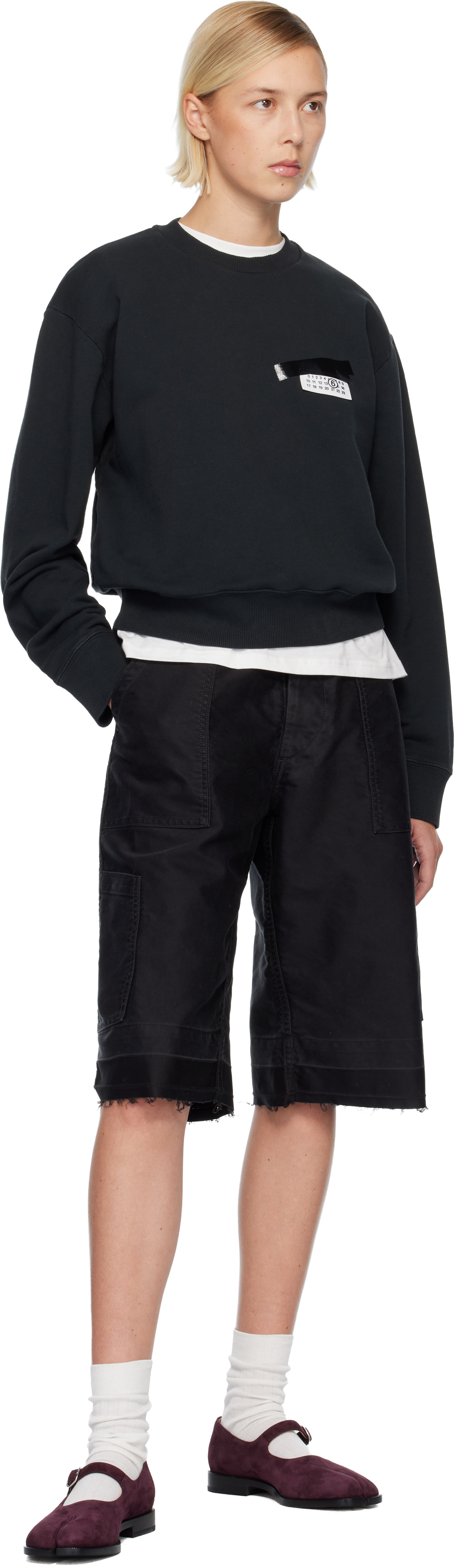 Mm6 Maison Margiela Numeric Signature Mm6 Sweatshirt In Black