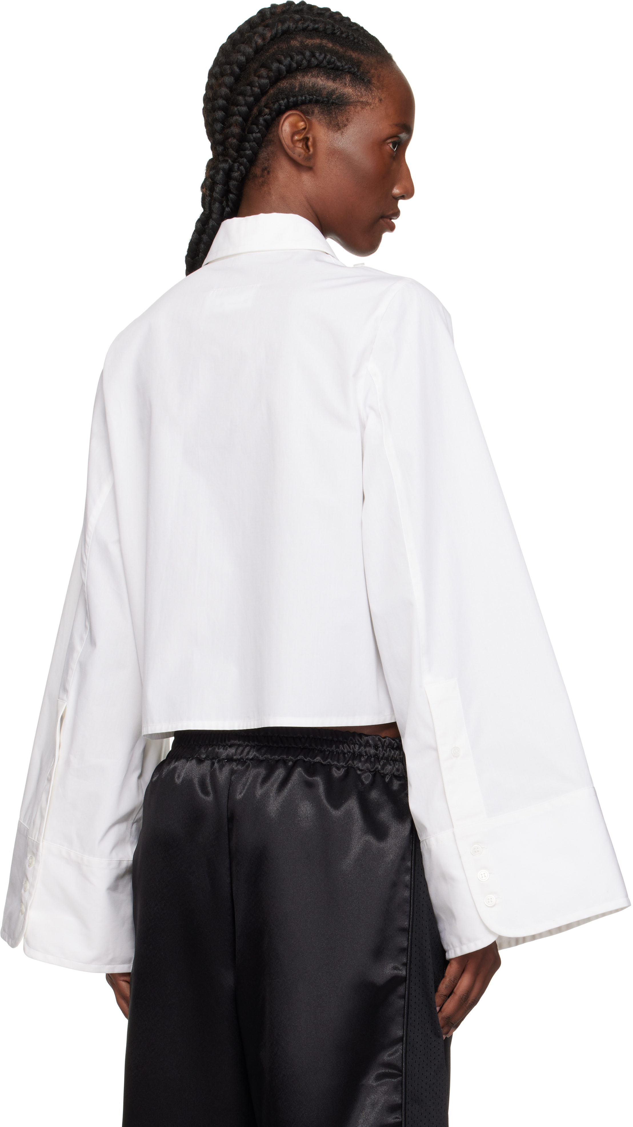 Mm6 Maison Margiela Mm6 By Maison Margiela Cropped Cotton Shirt With Front Button Closure In White