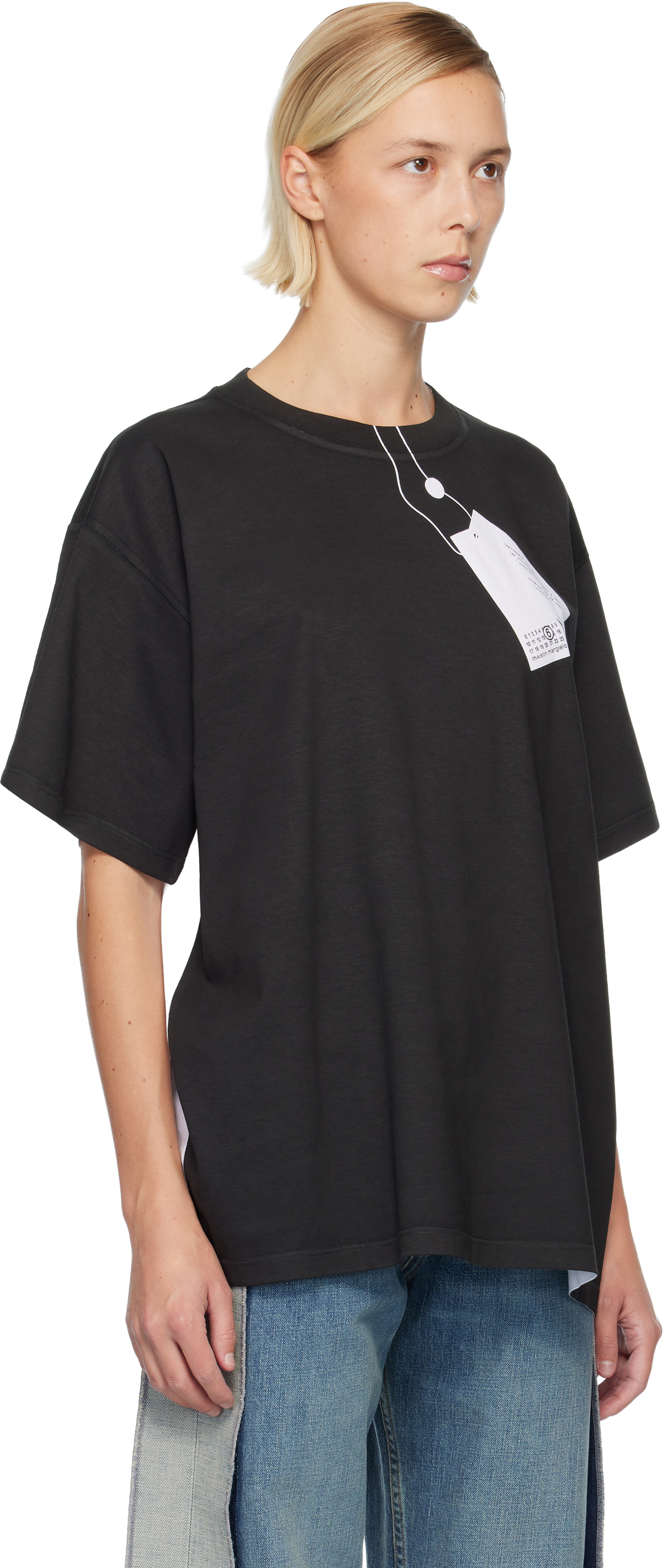 Mm6 Maison Margiela Black & White Trompe L'oeil T-shirt In White