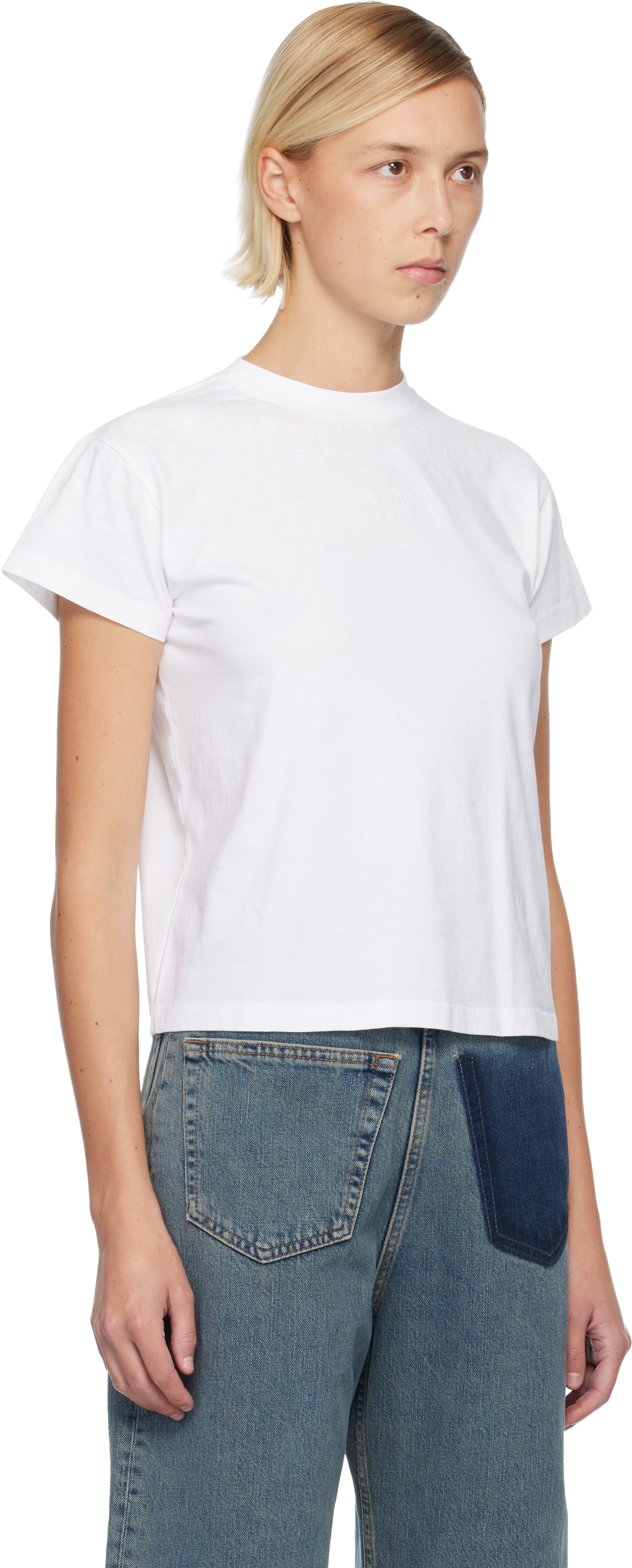 Mm6 Maison Margiela White Cotton Jersey T-shirt In White