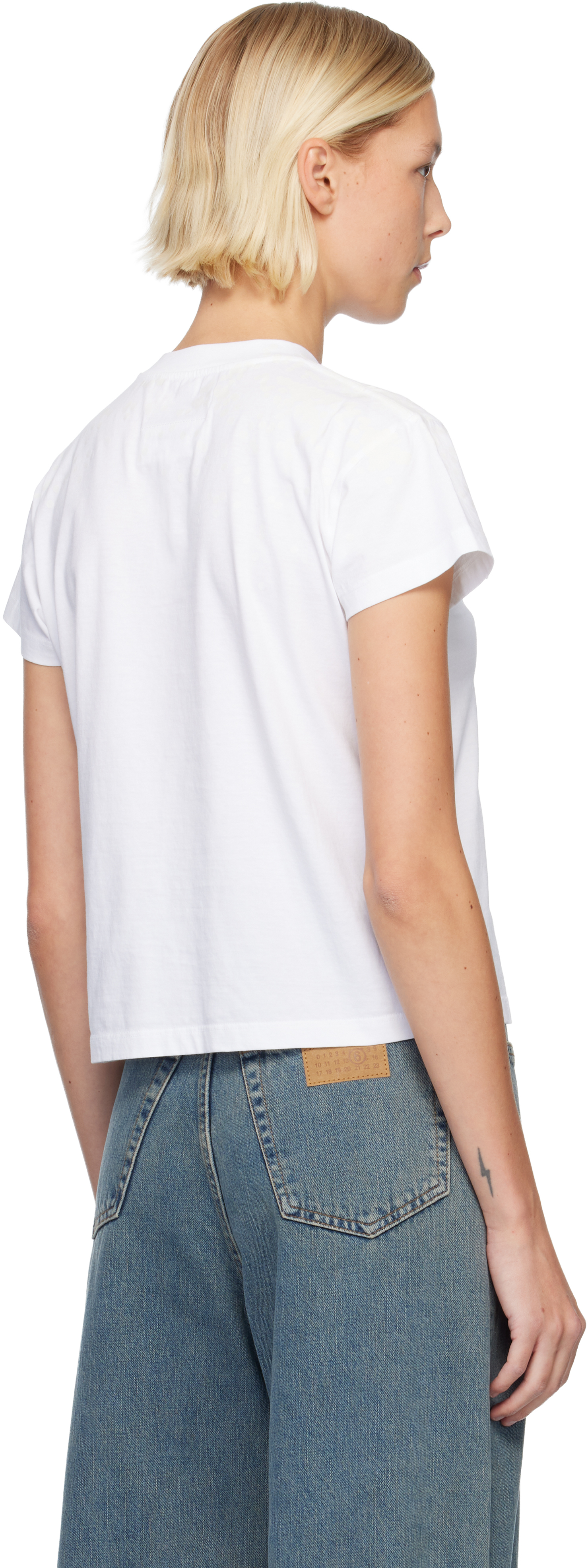 Mm6 Maison Margiela White Cotton Jersey T-shirt In White