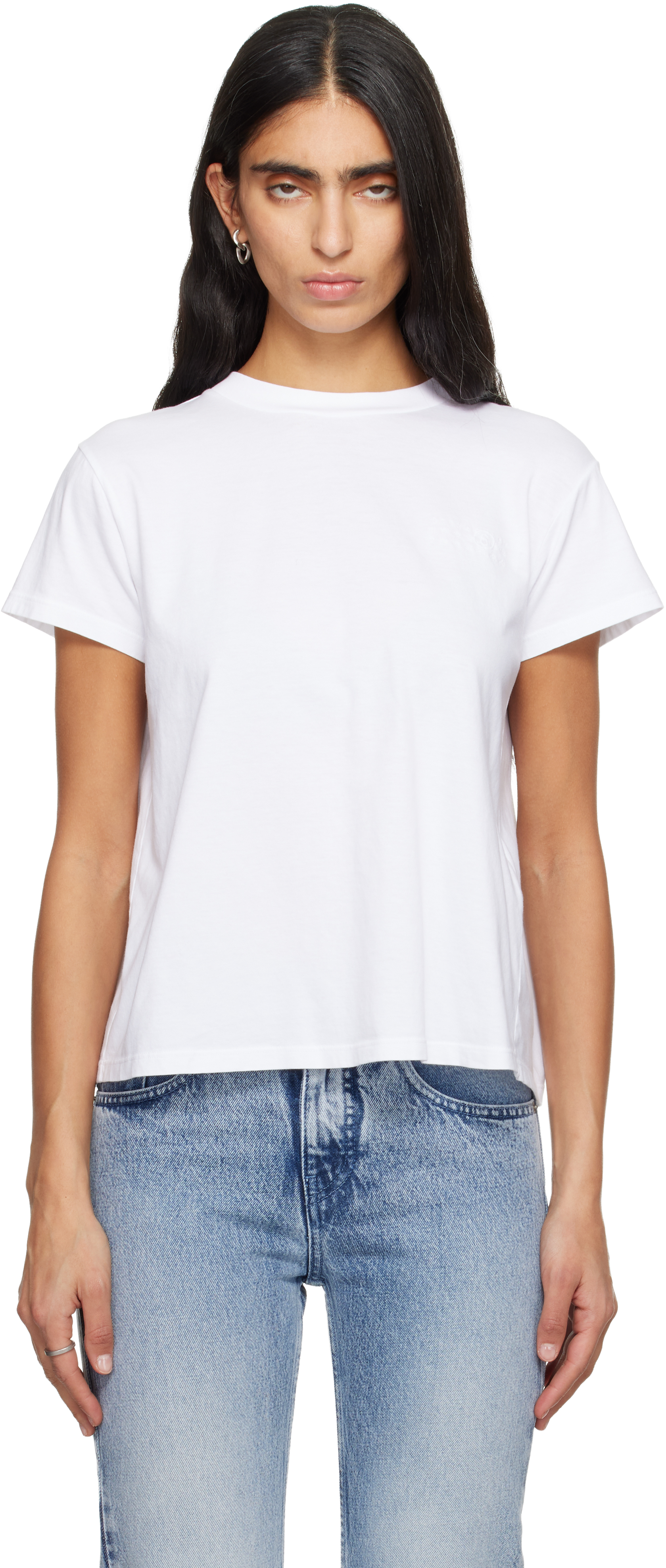 Mm6 Maison Margiela White Cotton Jersey T-shirt
