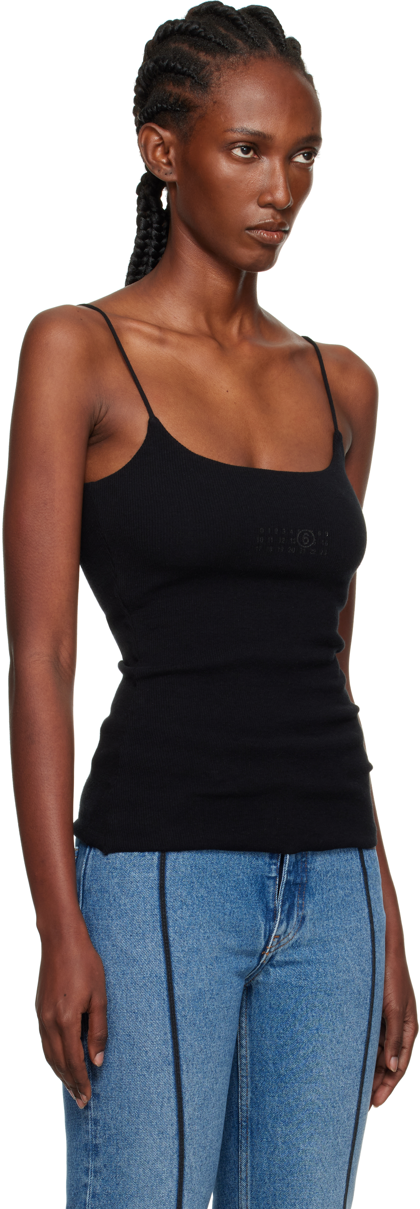 Mm6 Maison Margiela Signature Numeric Tank Top In Black