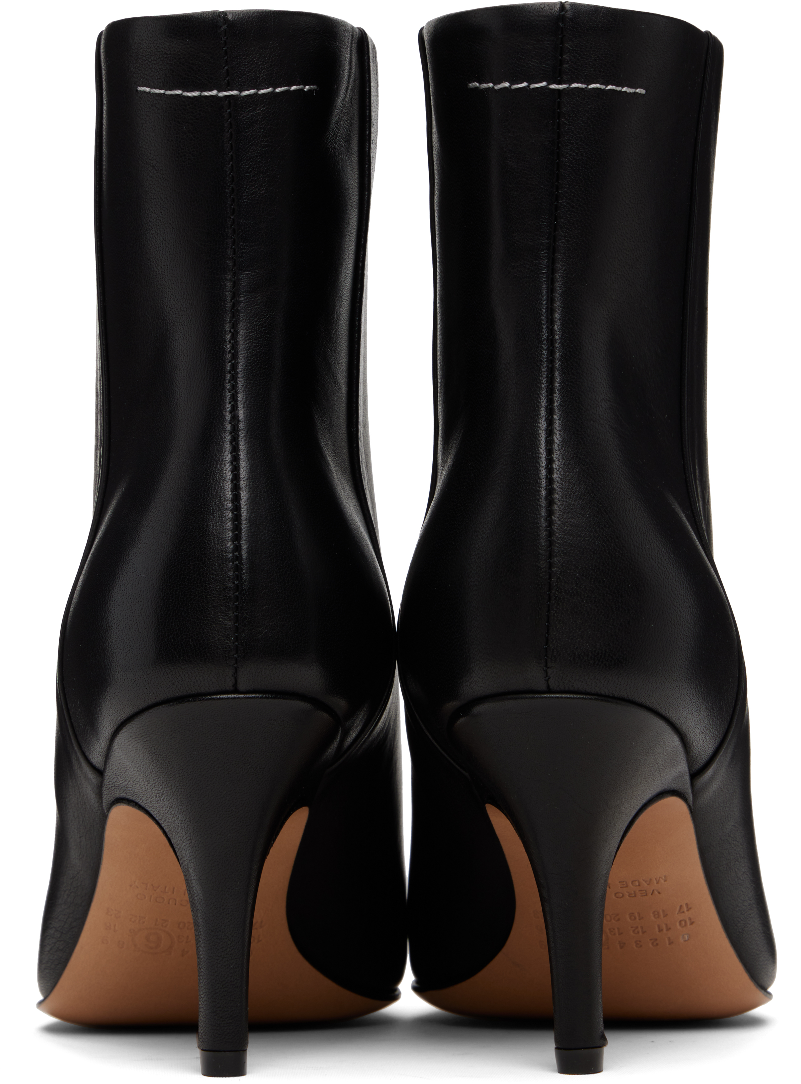 Mm6 Maison Margiela Pointed Toe Stiletto Heel Ankle Boot In Black