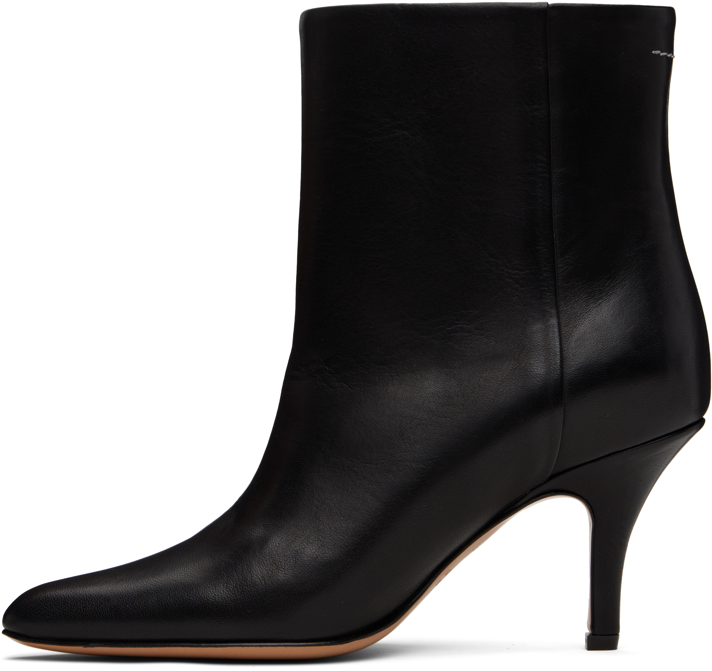 Mm6 Maison Margiela Pointed Toe Stiletto Heel Ankle Boot In Black