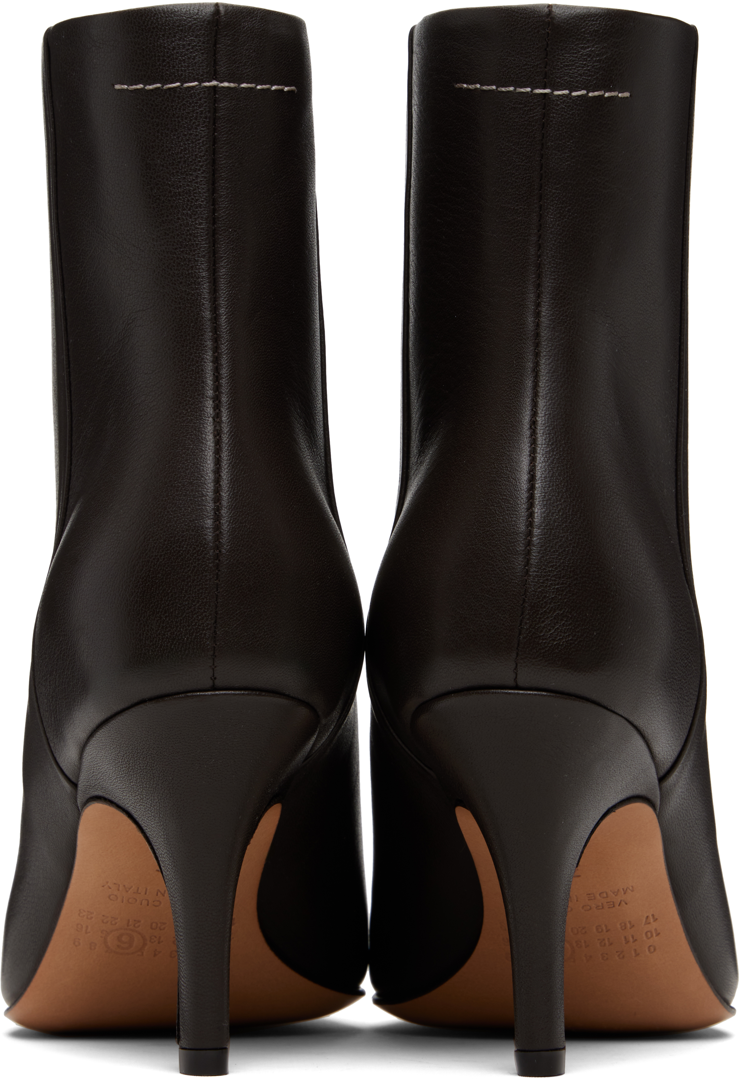Mm6 Maison Margiela Pointed-toe Leather Ankle Boots