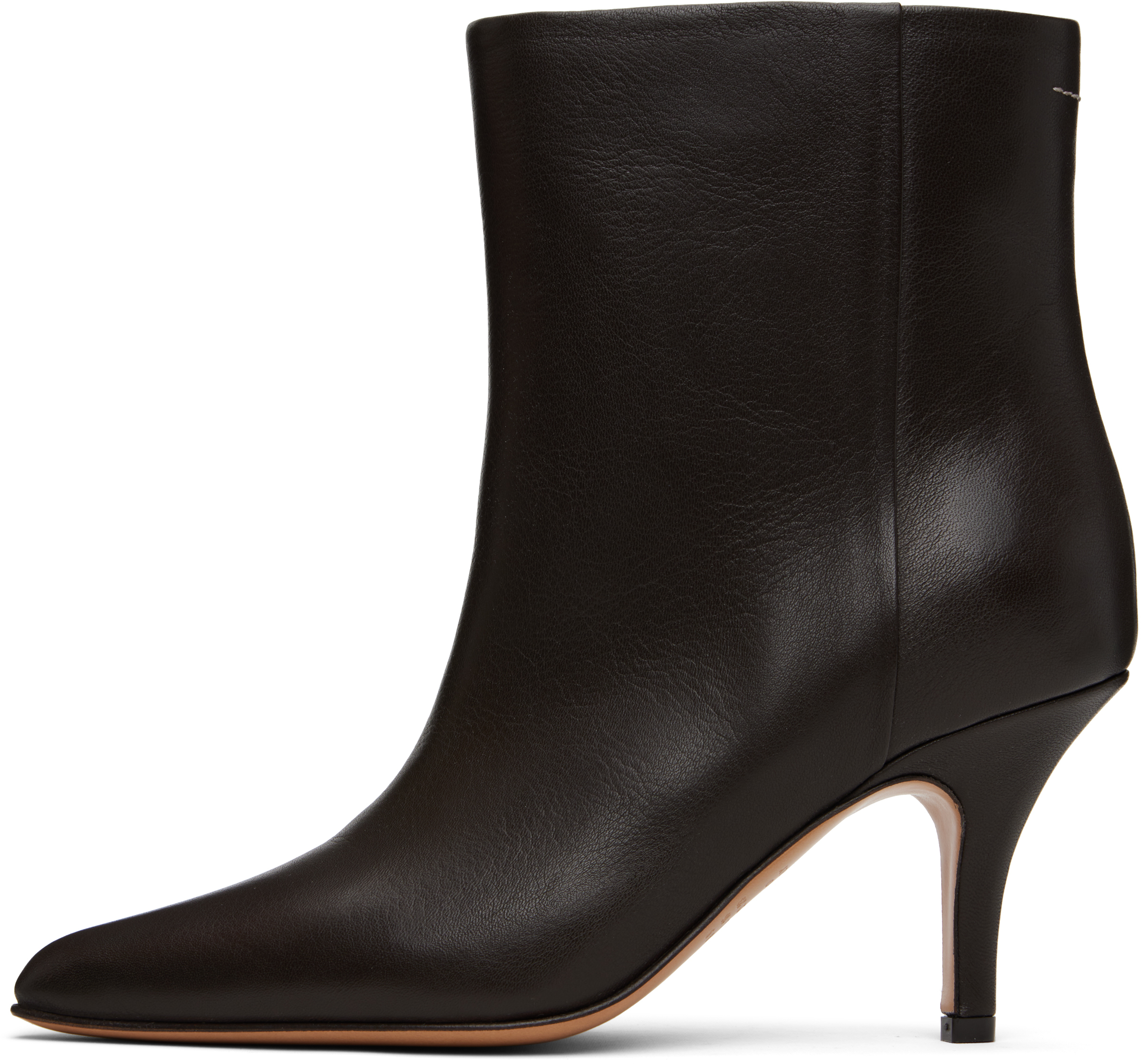 Mm6 Maison Margiela Pointed-toe Leather Ankle Boots