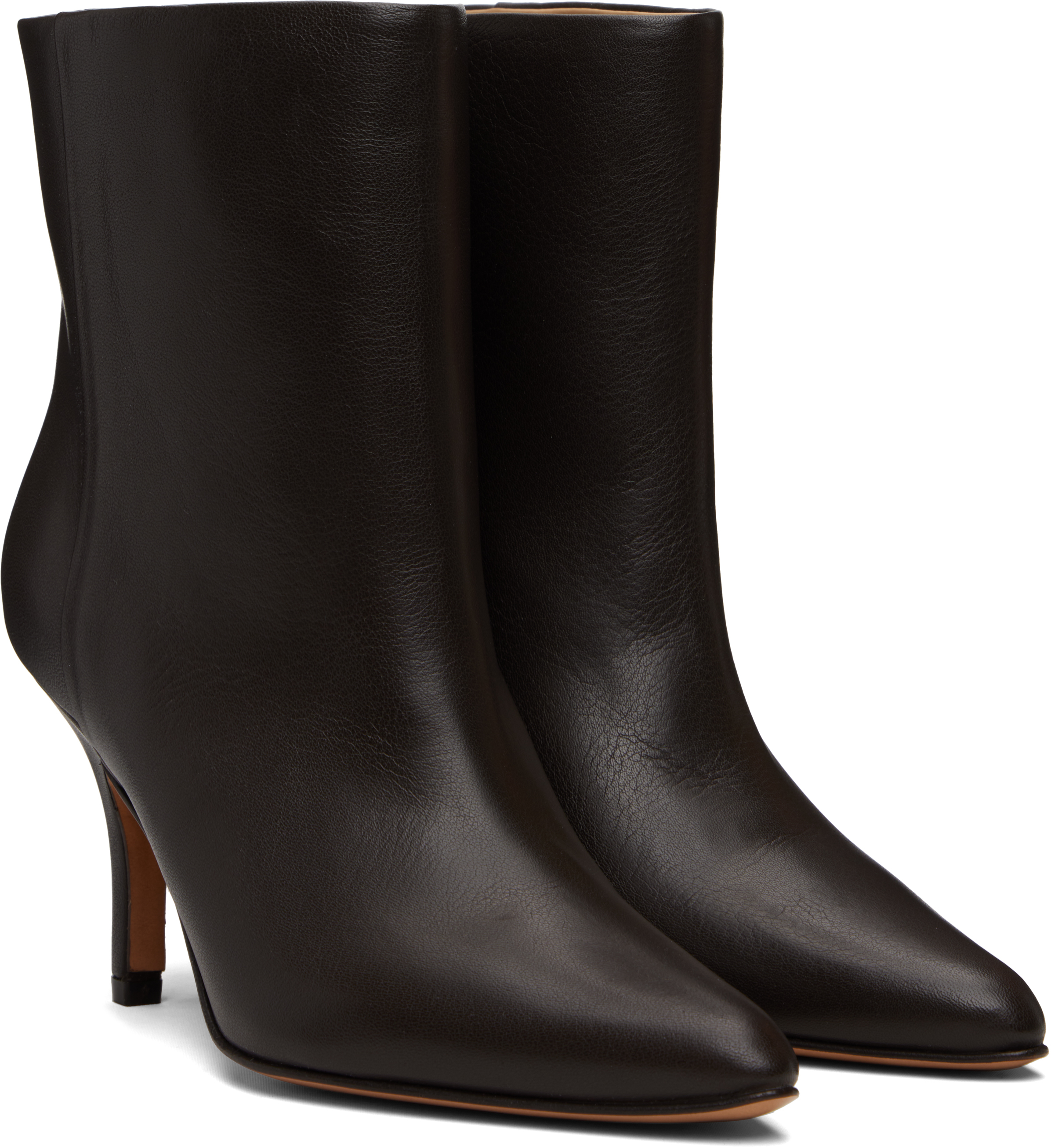 Mm6 Maison Margiela Pointed-toe Leather Ankle Boots