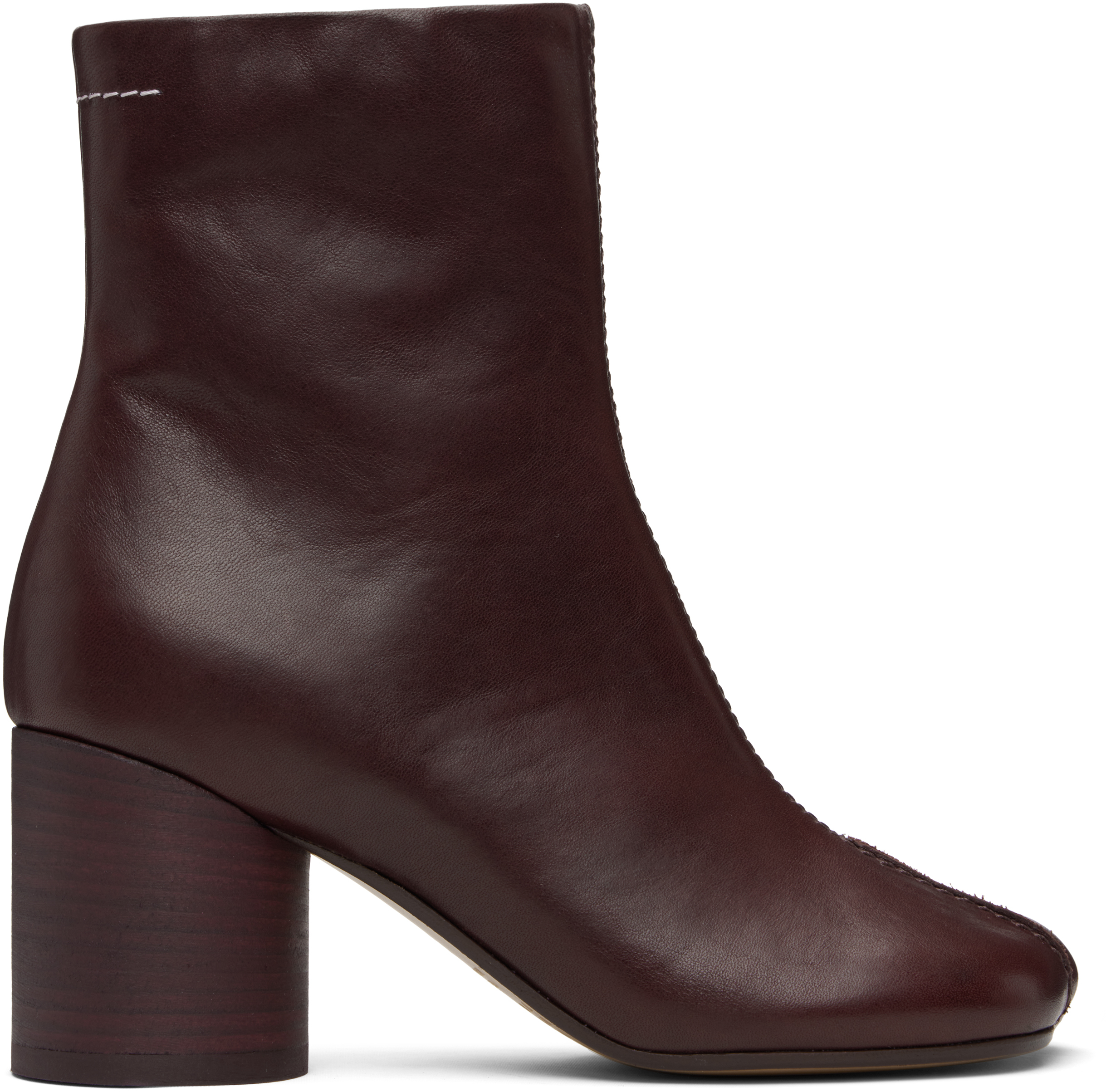 Mm6 Maison Margiela 70mm Anatomic Stitch Ankle Boots In Brown