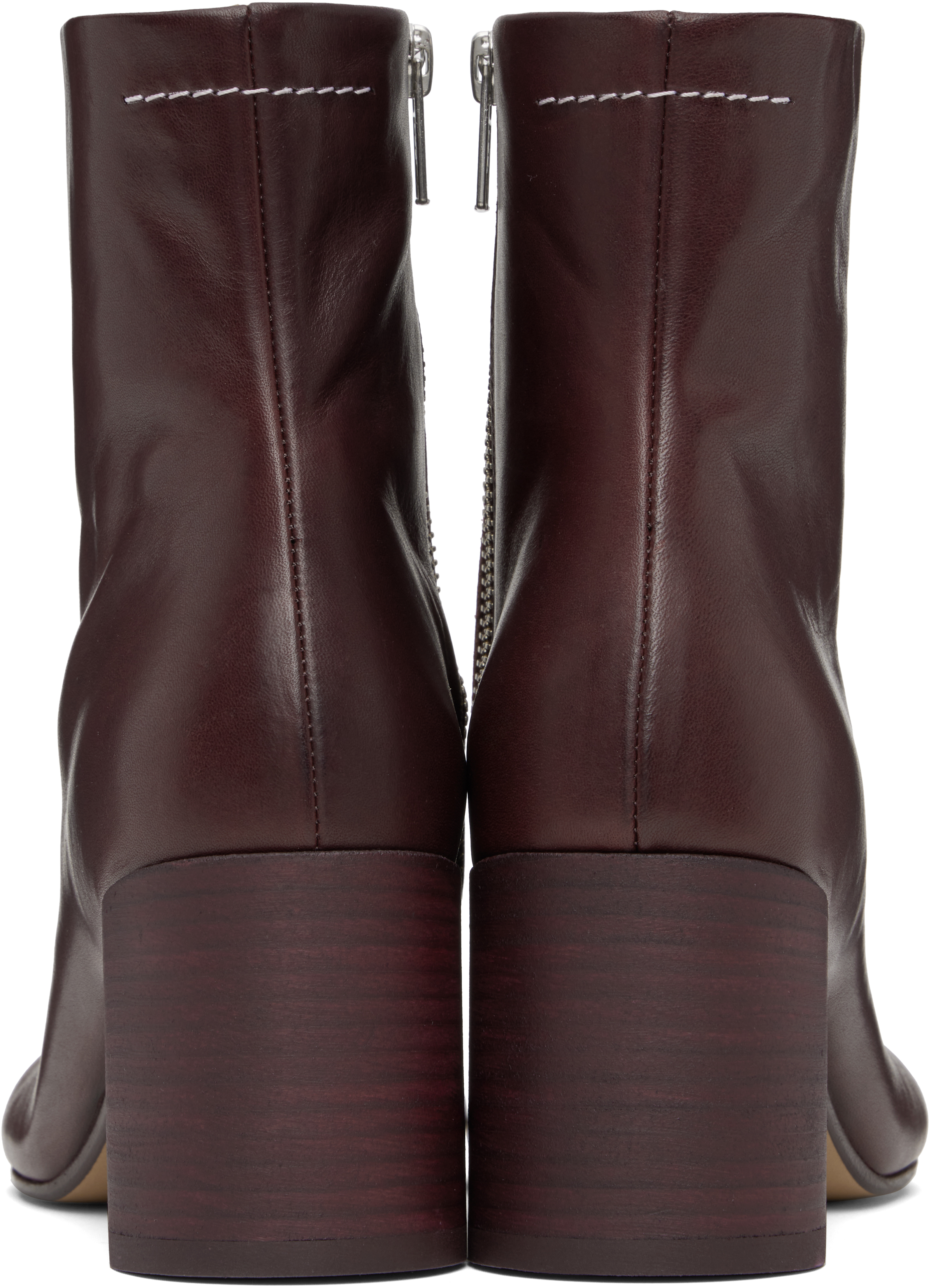 Mm6 Maison Margiela 70mm Anatomic Stitch Ankle Boots In Brown